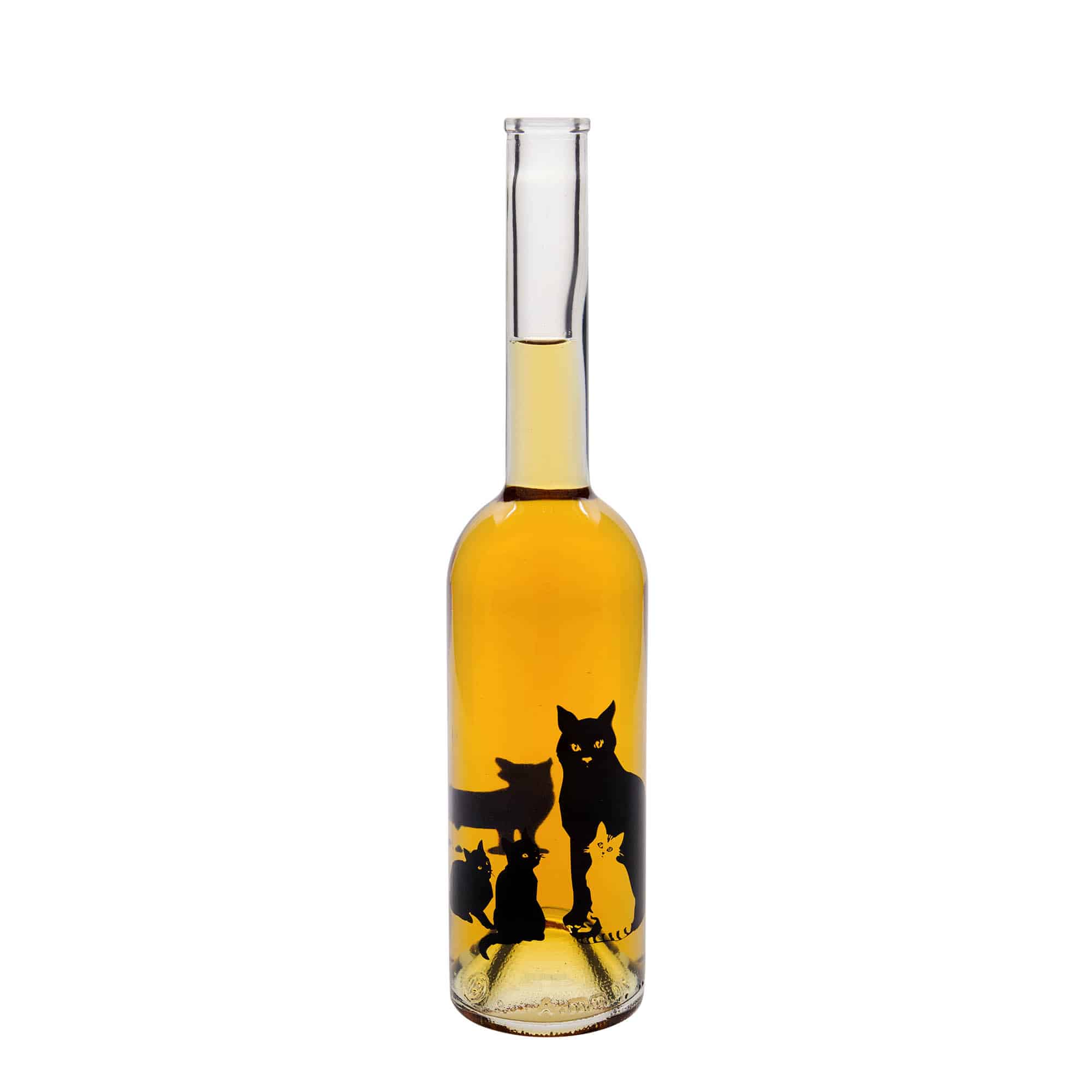 500 ml glasflaske 'Opera', motiv: katte, åbning: kork