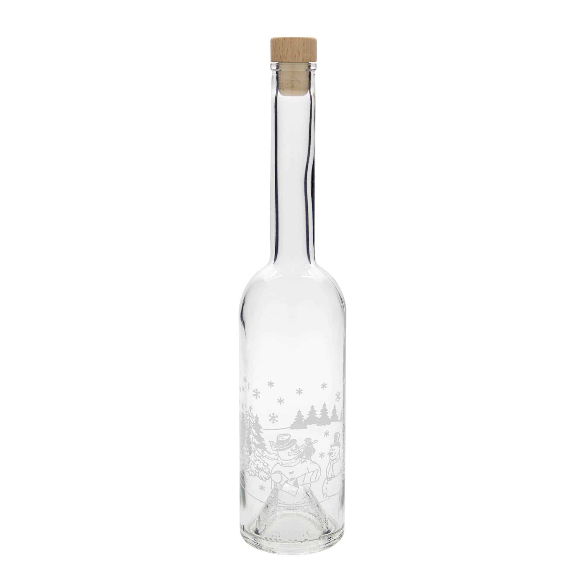 500 ml glasflaske 'Opera', motiv: snemandsflaske, åbning: kork