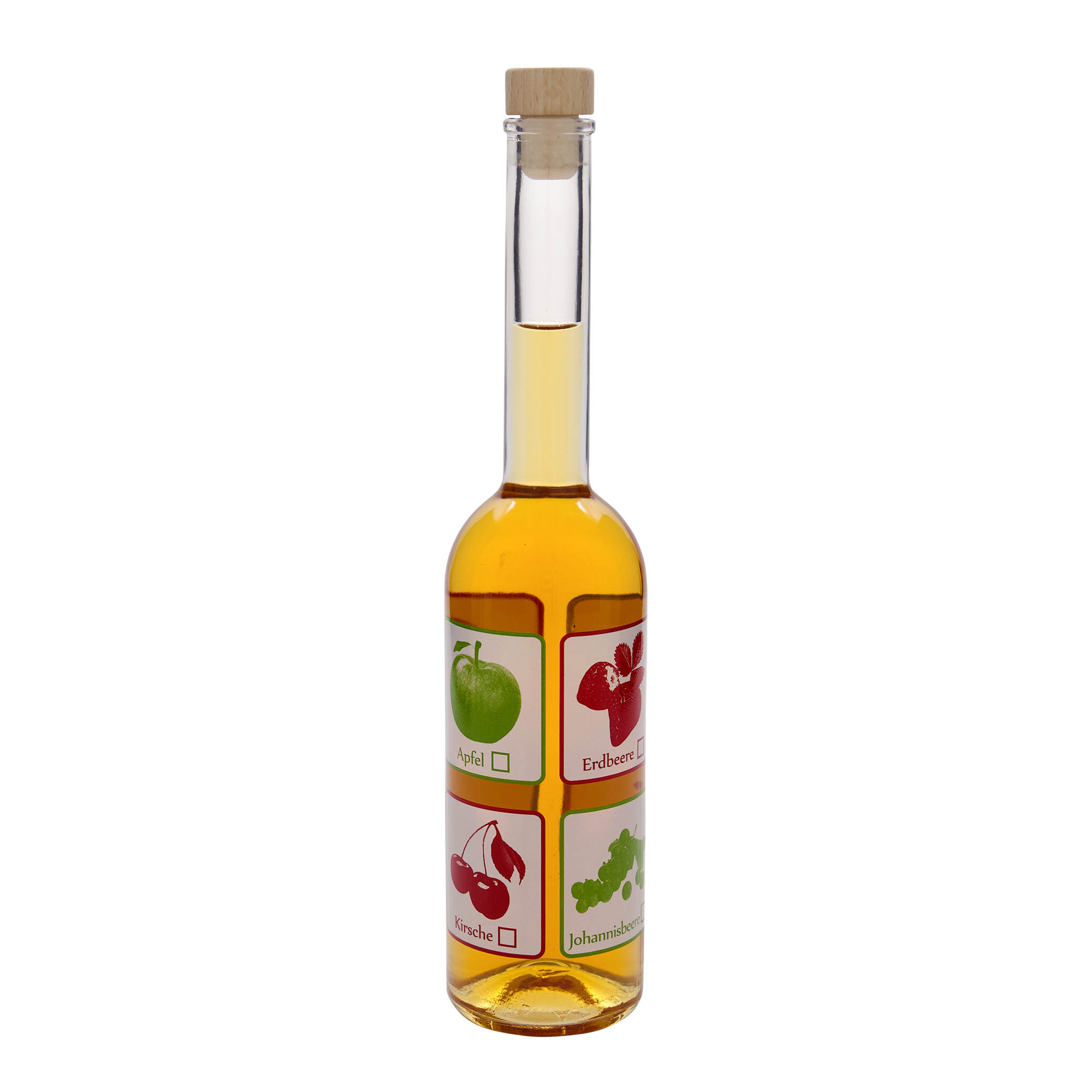 500 ml glasflaske »Opera«, motiv: frugter, åbning: prop