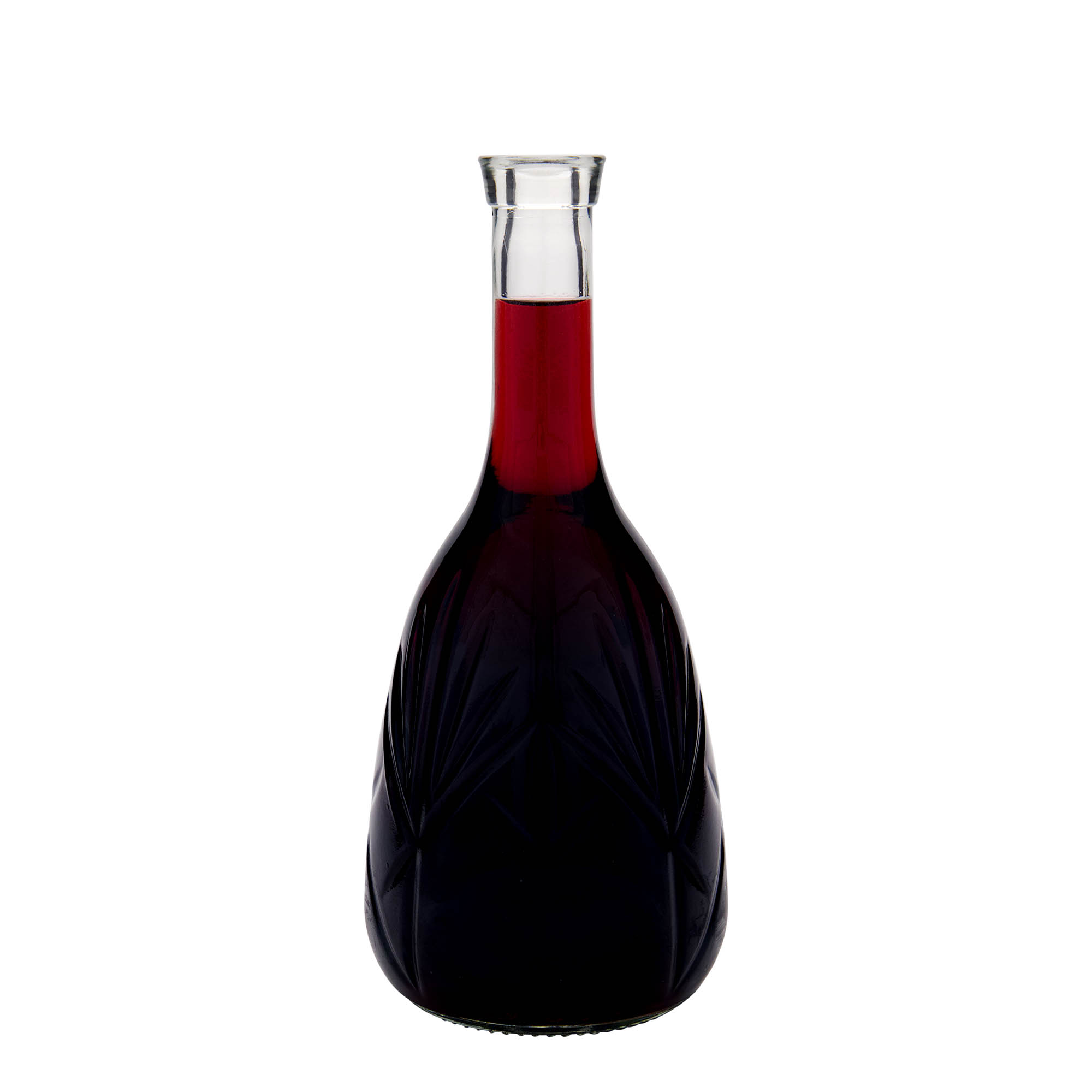 1.000 ml glasflaske 'Reliefa', åbning: kork 1.000 ml glasflaske 'Reliefa', åbning: kork