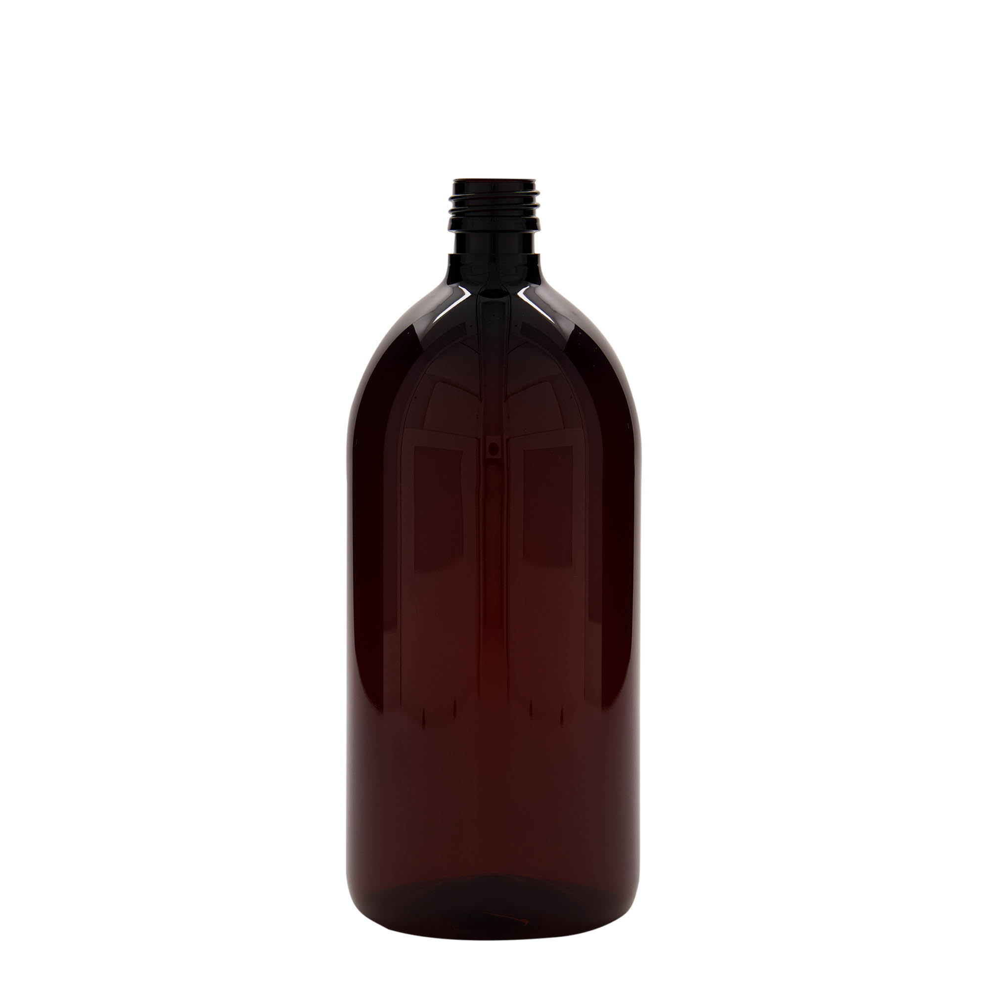 1.000 ml PET-medicinflaske, brun, plastik, åbning: PP 28 1.000 ml PET-medicinflaske, brun, plastik, åbning: PP 28