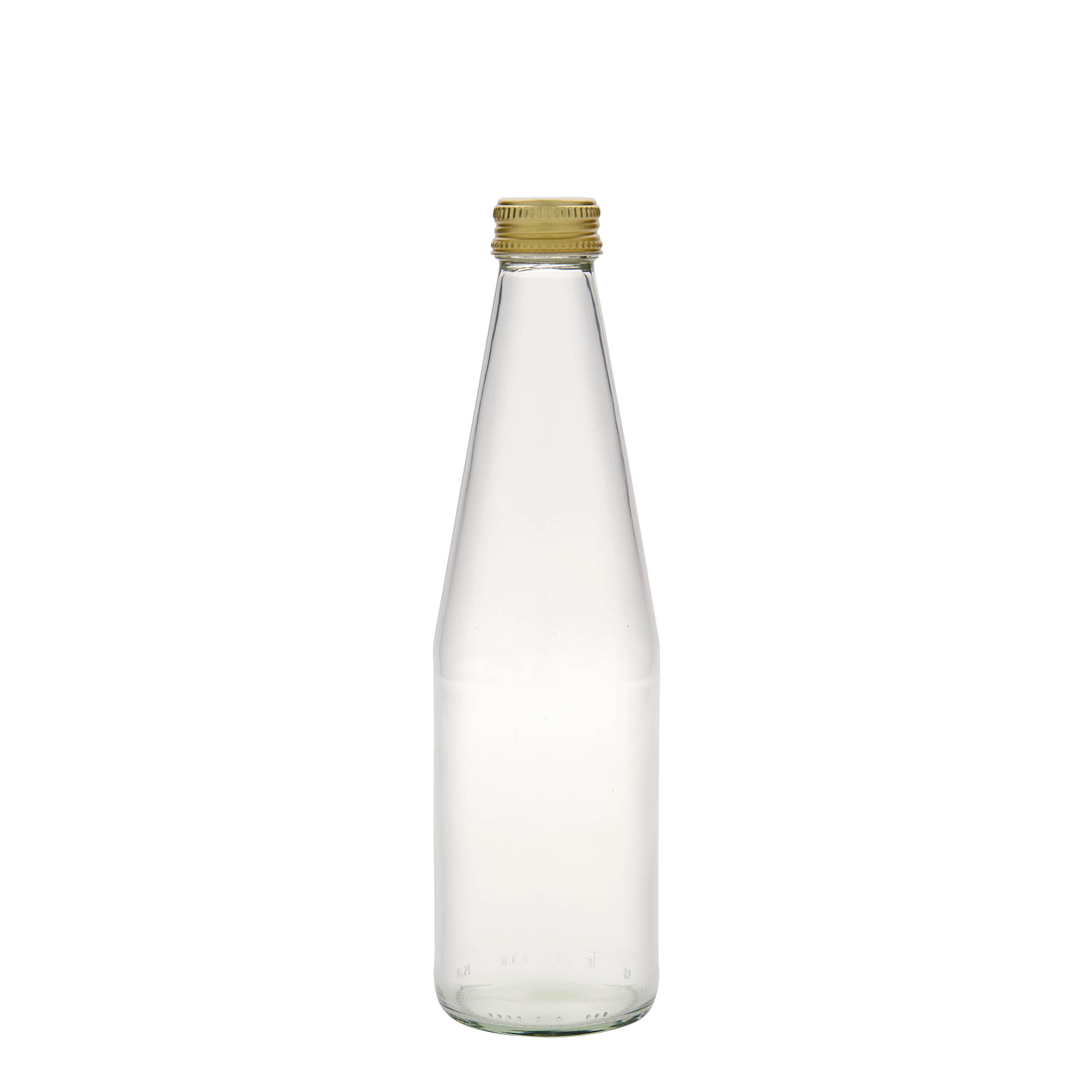 330 ml universelflaske gulerodsform, glas, åbning: PP 28 330 ml universelflaske gulerodsform, glas, åbning: PP 28