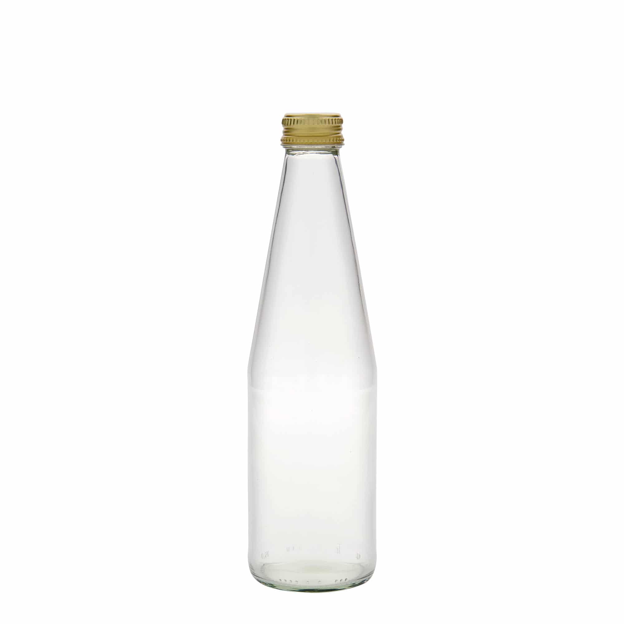 330 ml universelflaske gulerodsform, glas, åbning: PP 28