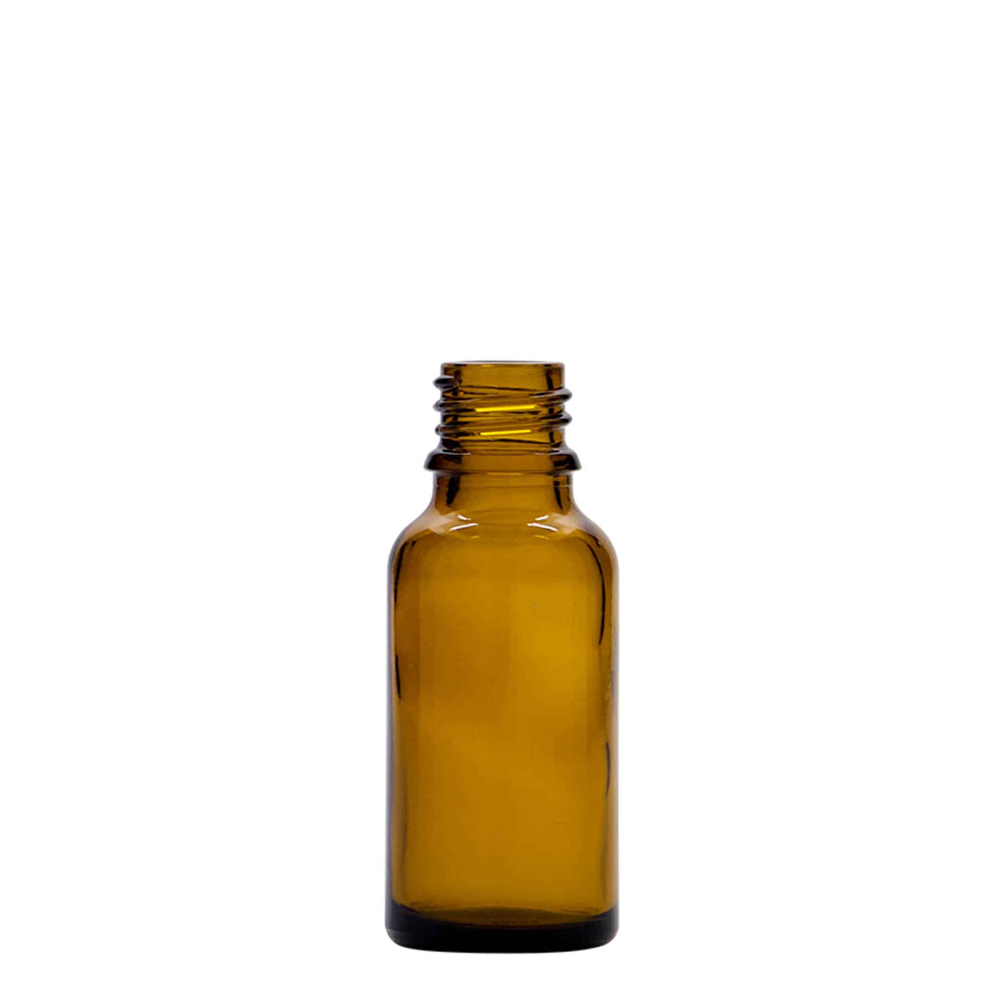 20 ml pipetteflaske, medicin, glas, brun, åbning: DIN 18 20 ml pipetteflaske, medicin, glas, brun, åbning: DIN 18