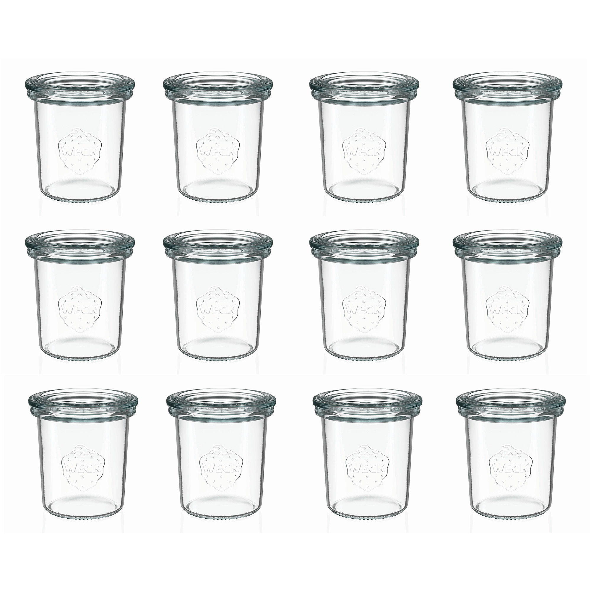 12x 160 ml WECK-sturzgas med glaslåg RR 60