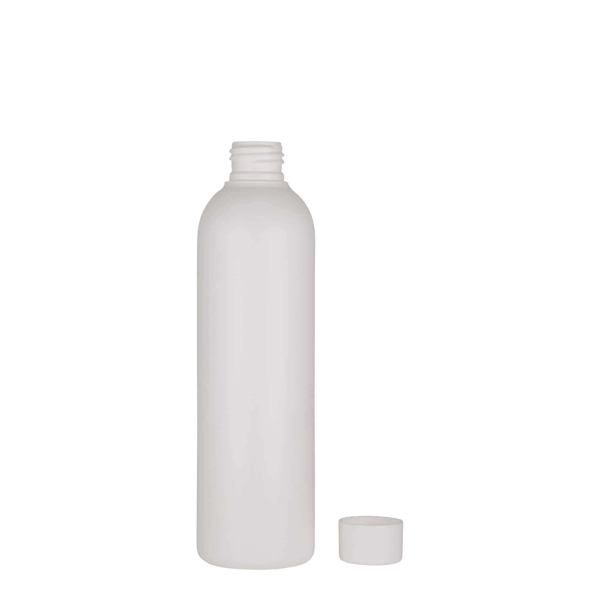 250 ml plastflaske 'Tuffy', HDPE, hvid, åbning: 24/410