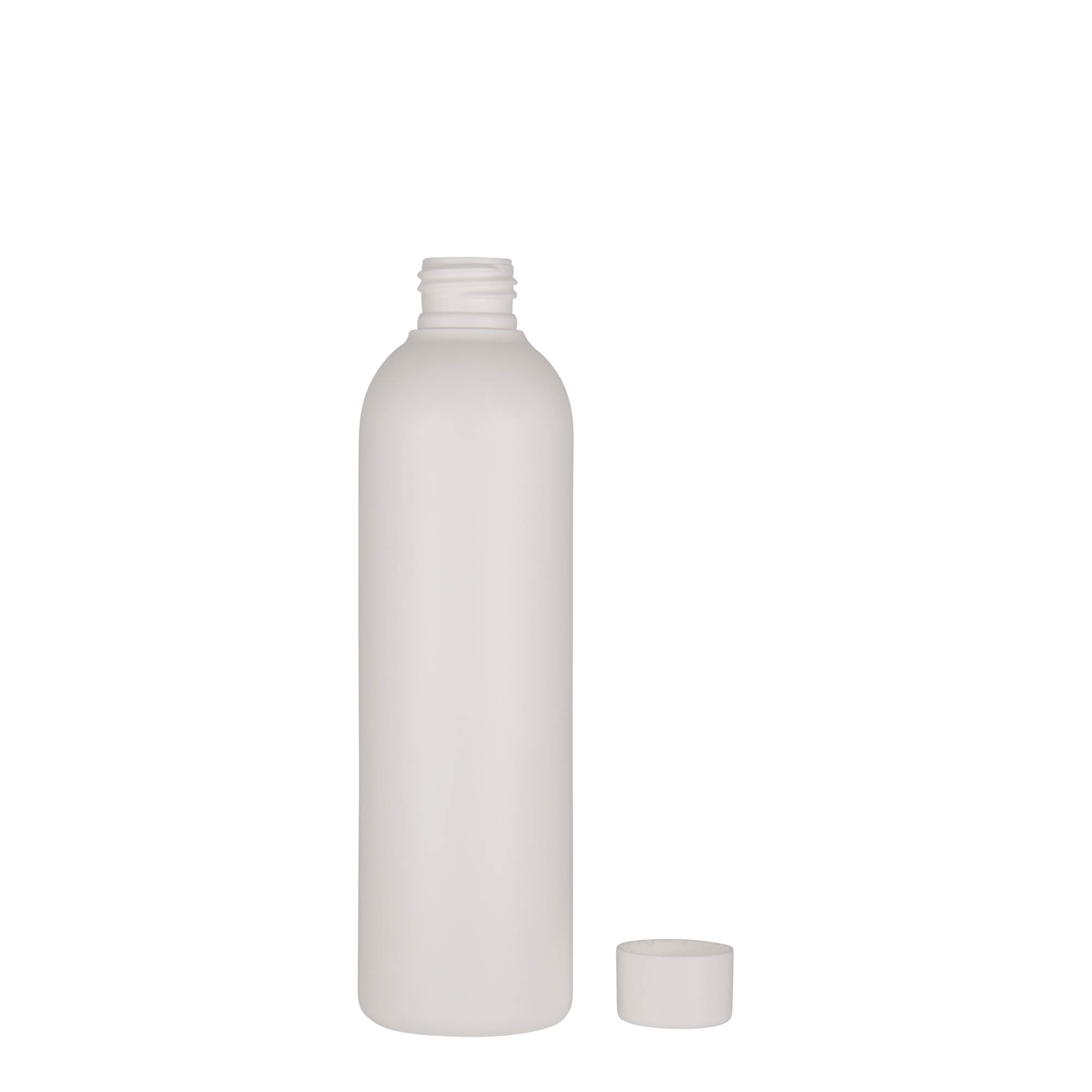 250 ml plastikflaske 'Tuffy', HDPE, hvid, åbning: 24/410