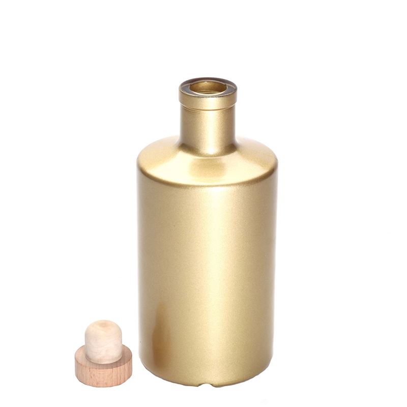 500 ml glasflaske 'Caroline', guld, åbning: kork 500 ml glasflaske 'Caroline', guld, åbning: kork