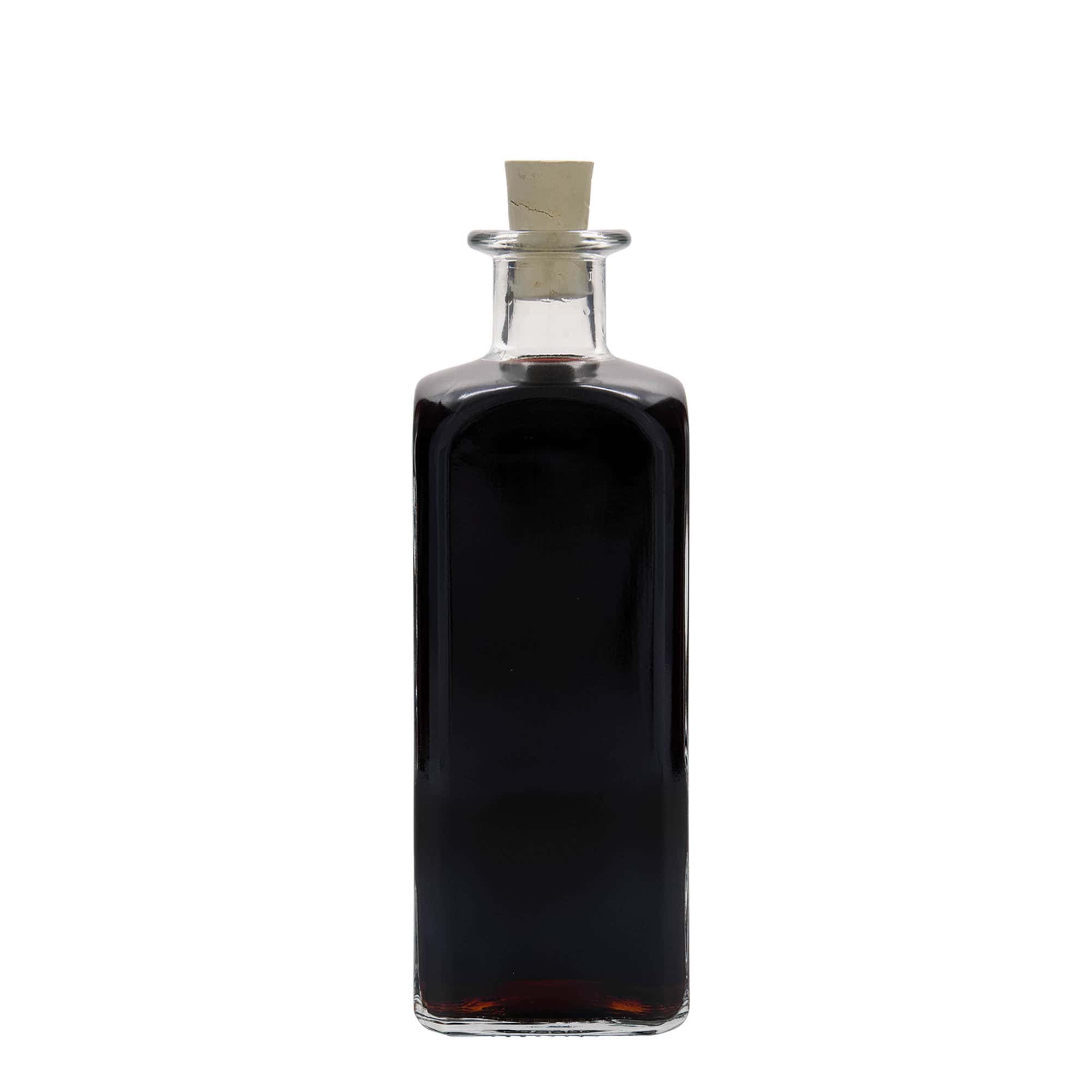 500 ml glasflaske Apotheker Carré, firkantet, åbning: kork