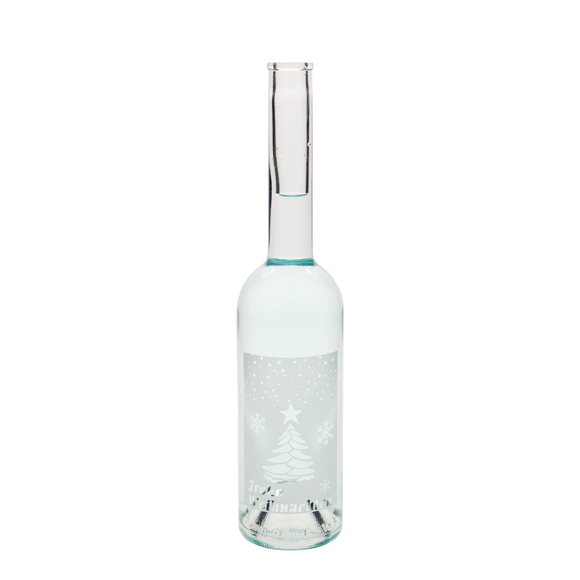 500 ml glasflaske 'Opera', motiv: Hvide jul, åbning: kork 500 ml glasflaske 'Opera', motiv: Hvide jul, åbning: kork