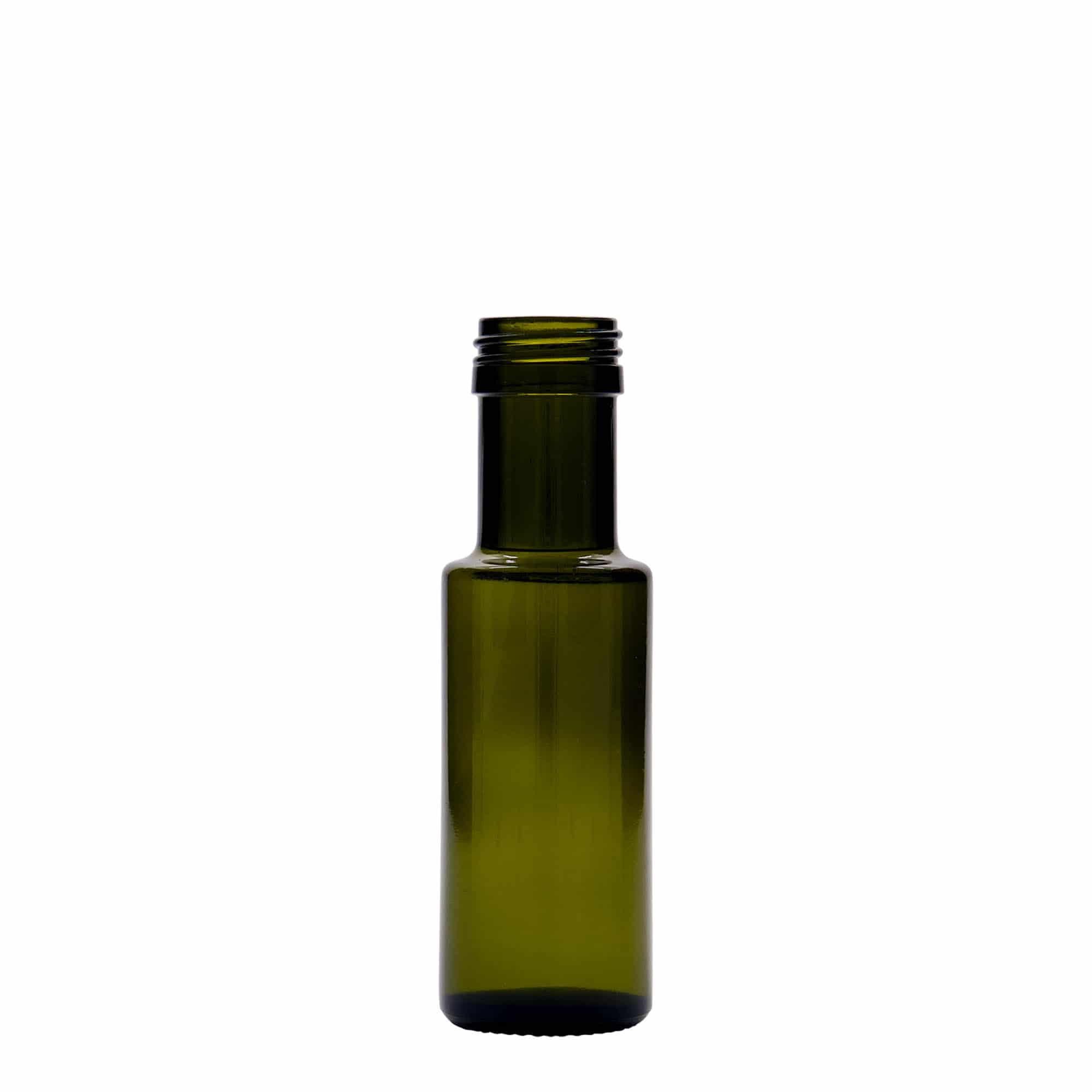 100 ml glasflaske »Dorica«, antikgrøn, åbning: PP 31,5