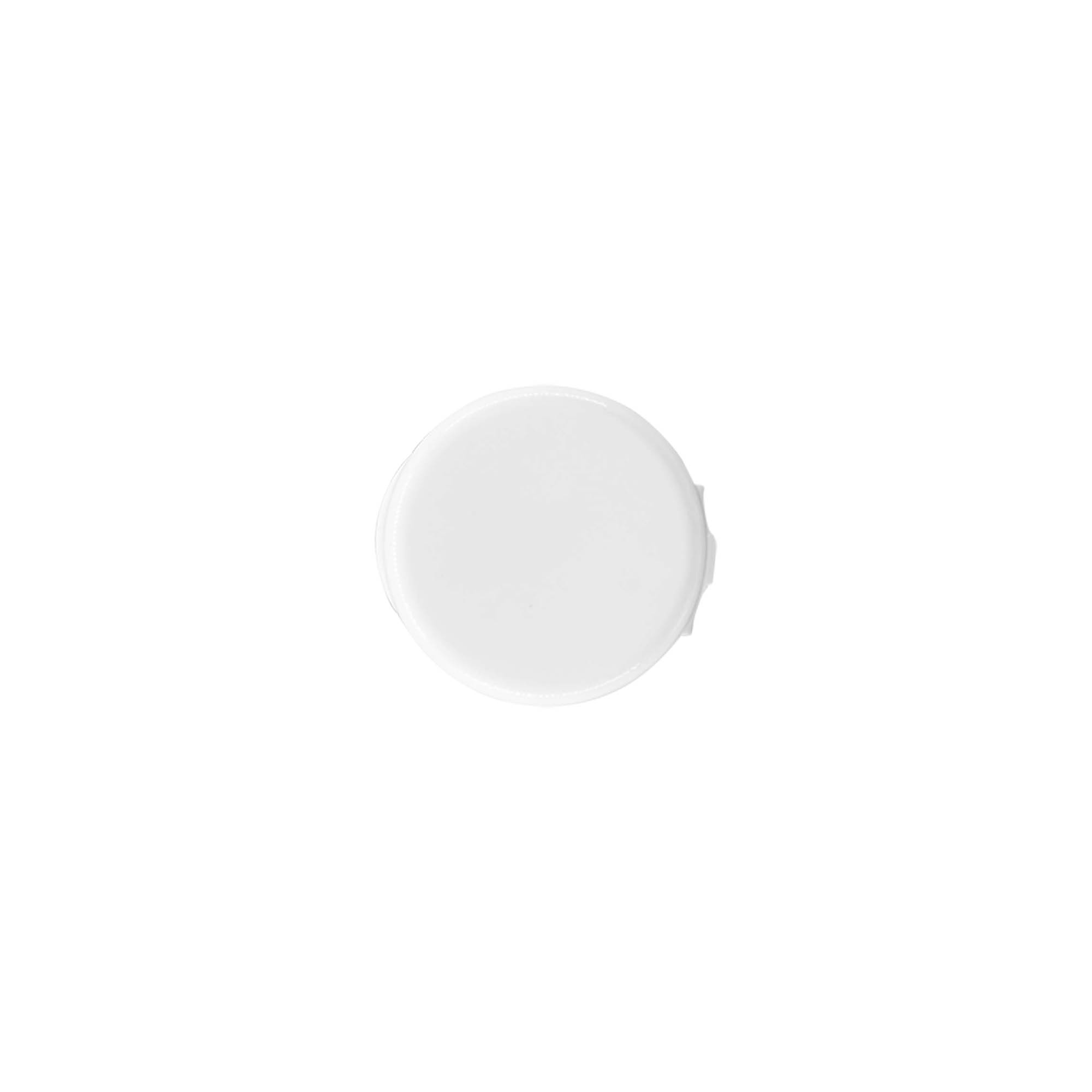 Skruelåg med klapled, PP-plast, hvid, til åbning: 24/410 Skruelåg med klapled, PP-plast, hvid, til åbning: 24/410