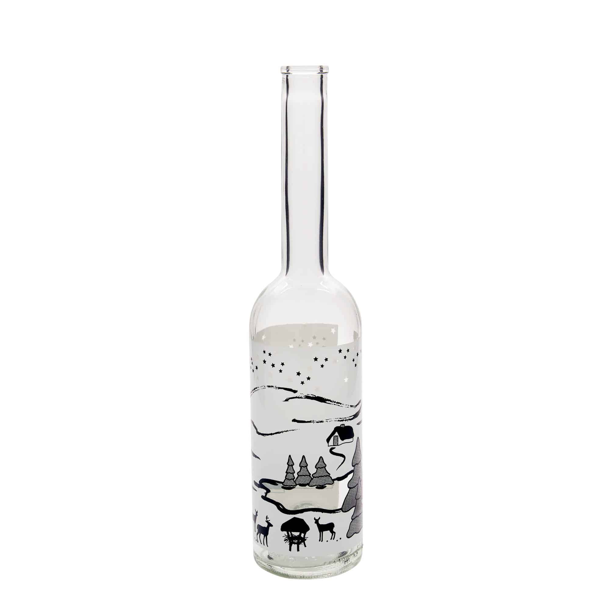 500 ml glasflaske 'Opera', motiv: Vinterdrøm-Bianco, åbning: Kork 500 ml glasflaske 'Opera', motiv: Vinterdrøm-Bianco, åbning: Kork