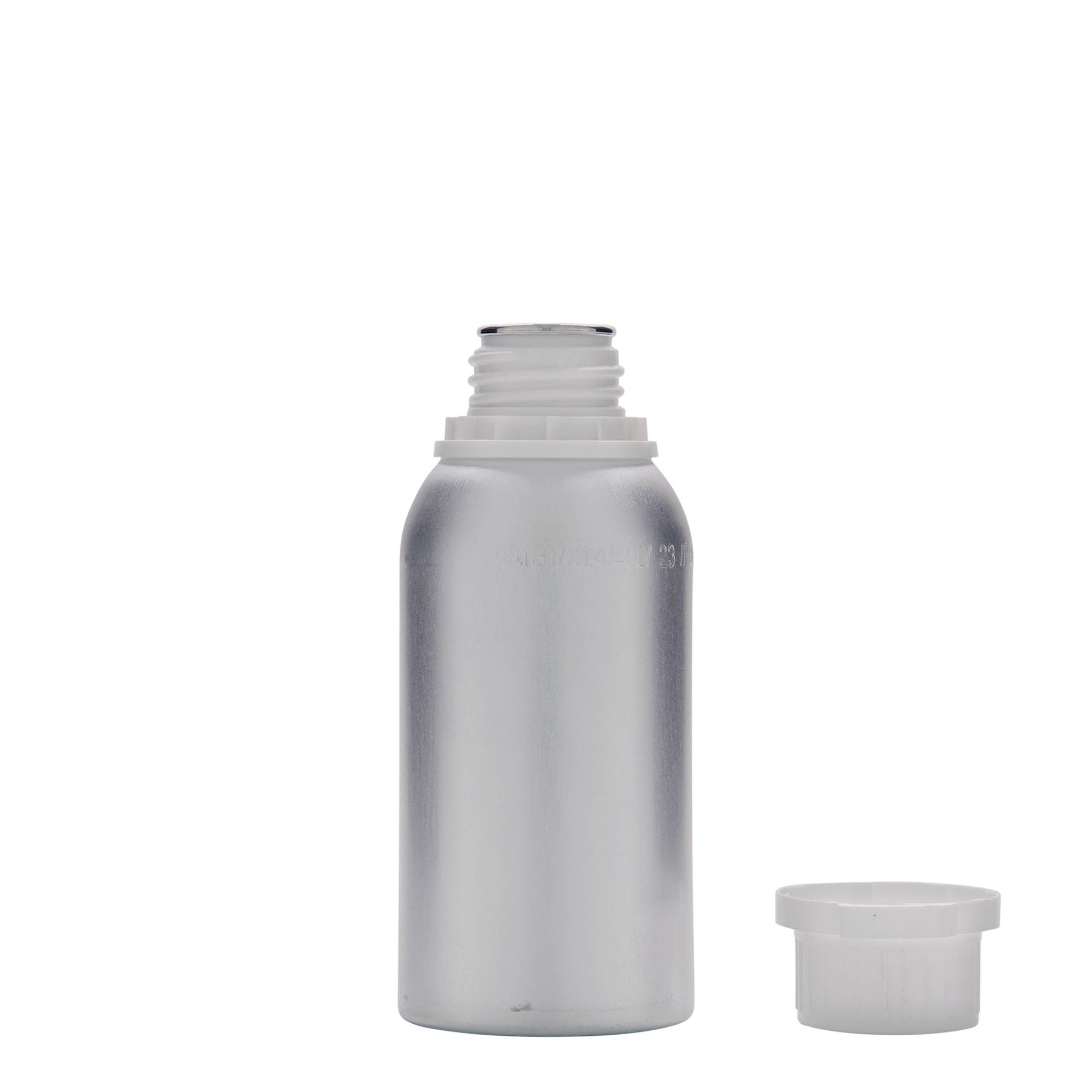 275 ml aluminiumsflaske, metal, sølv, åbning: DIN 32
