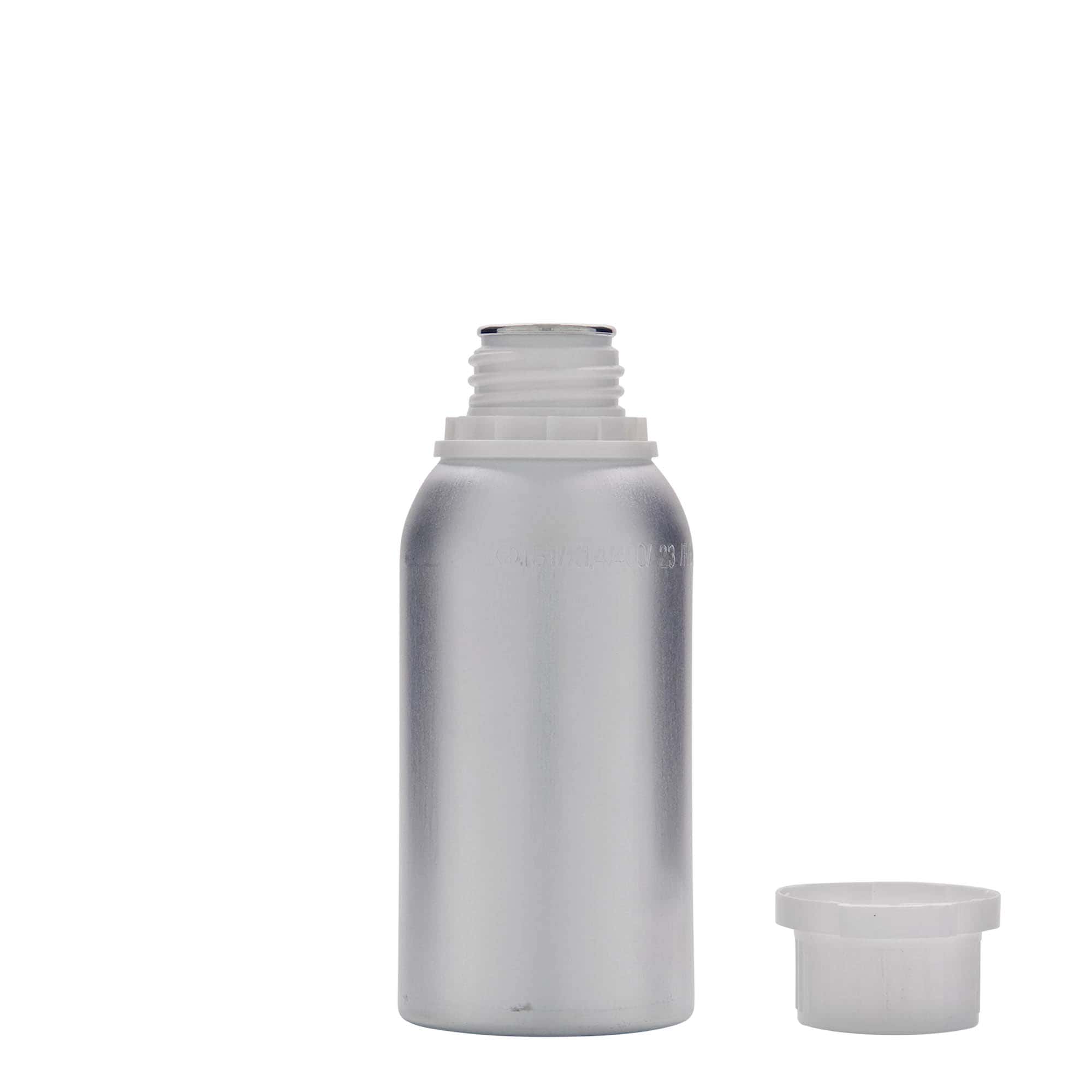 275 ml aluminiumsflaske, metal, sølv, åbning: DIN 32