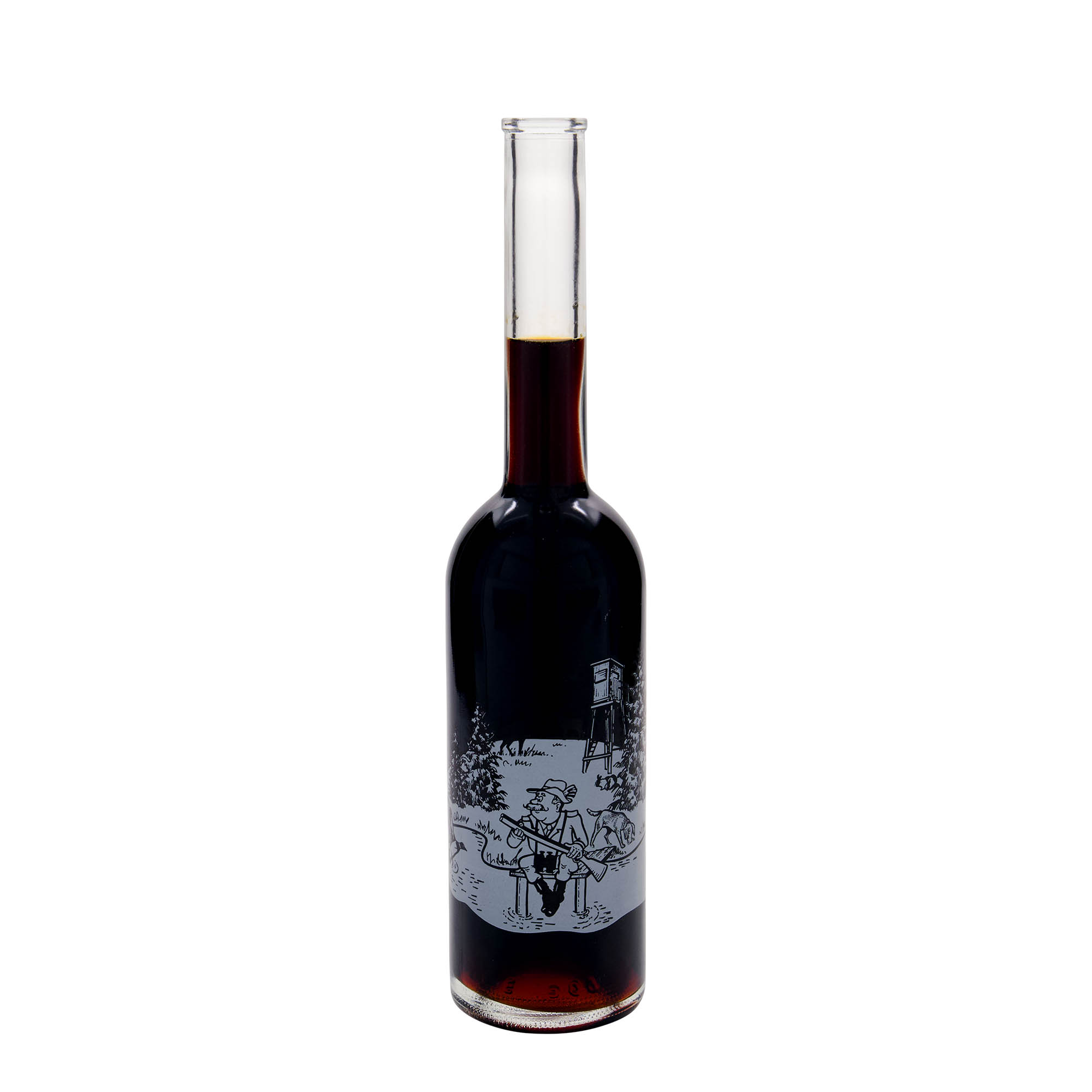 500 ml glasflaske 'Opera', motiv: jæger, åbning: kork