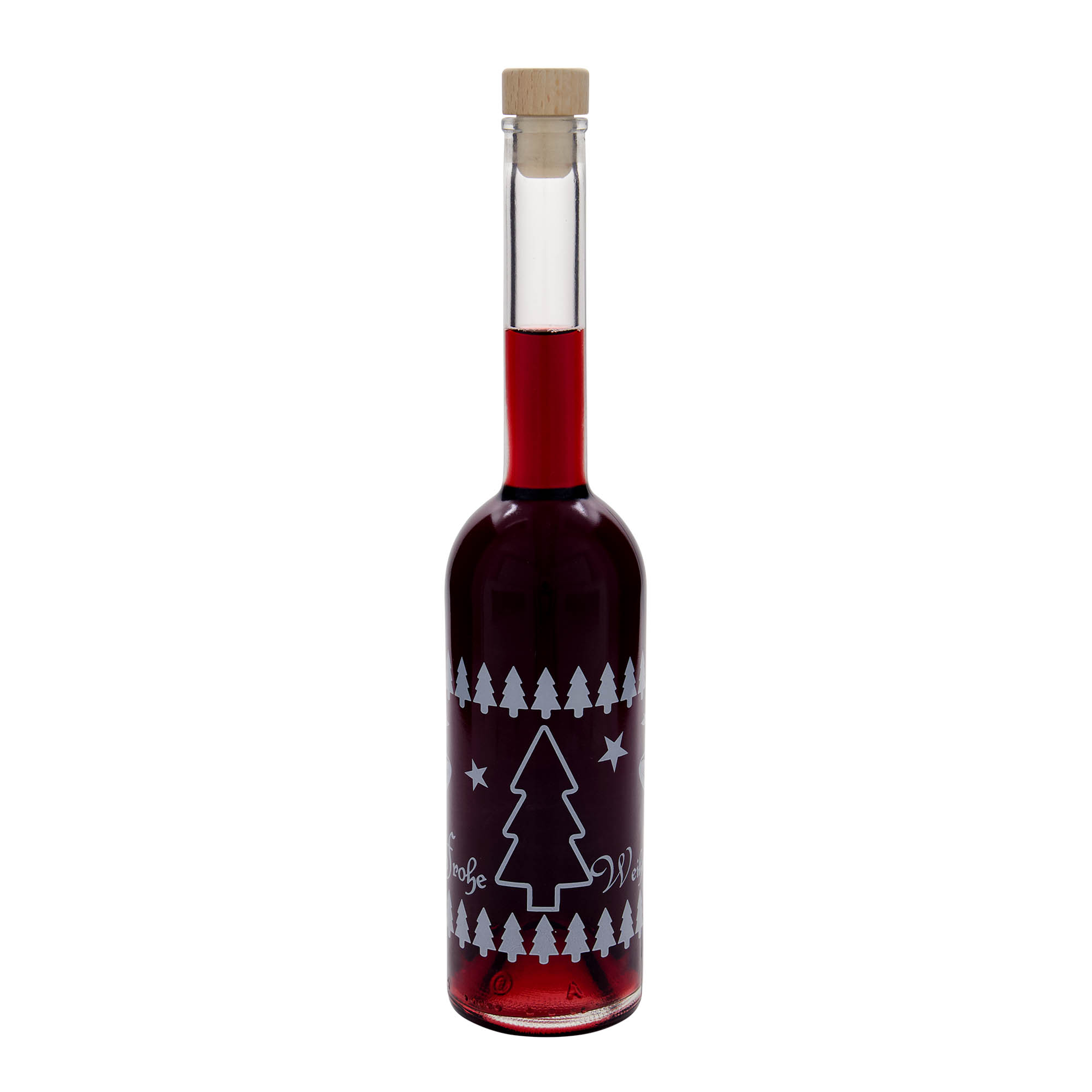 500 ml glasflaske 'Opera', motiv: klassisk jul, munding: kork