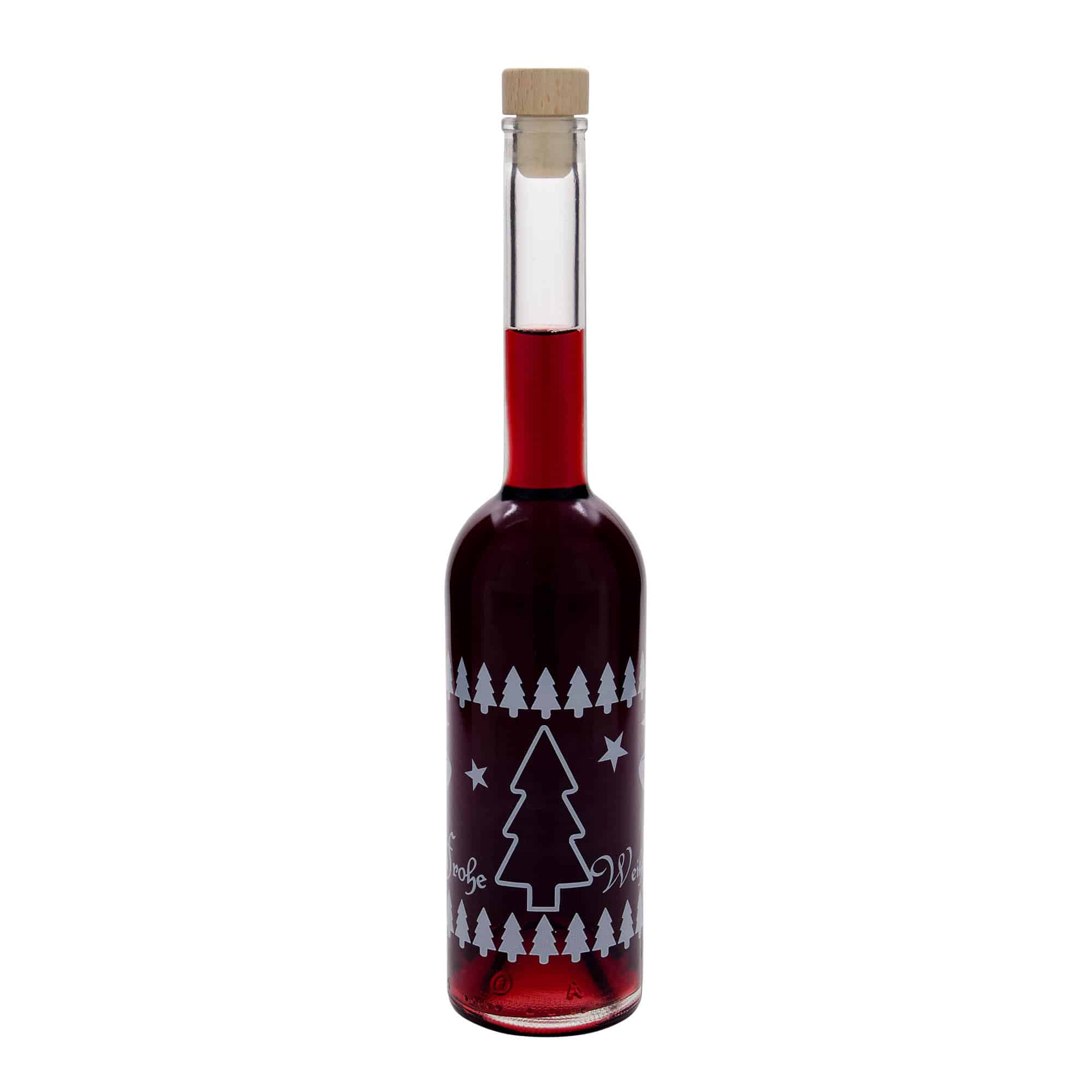 500 ml glasflaske 'Opera', motiv: klassisk jul, munding: kork