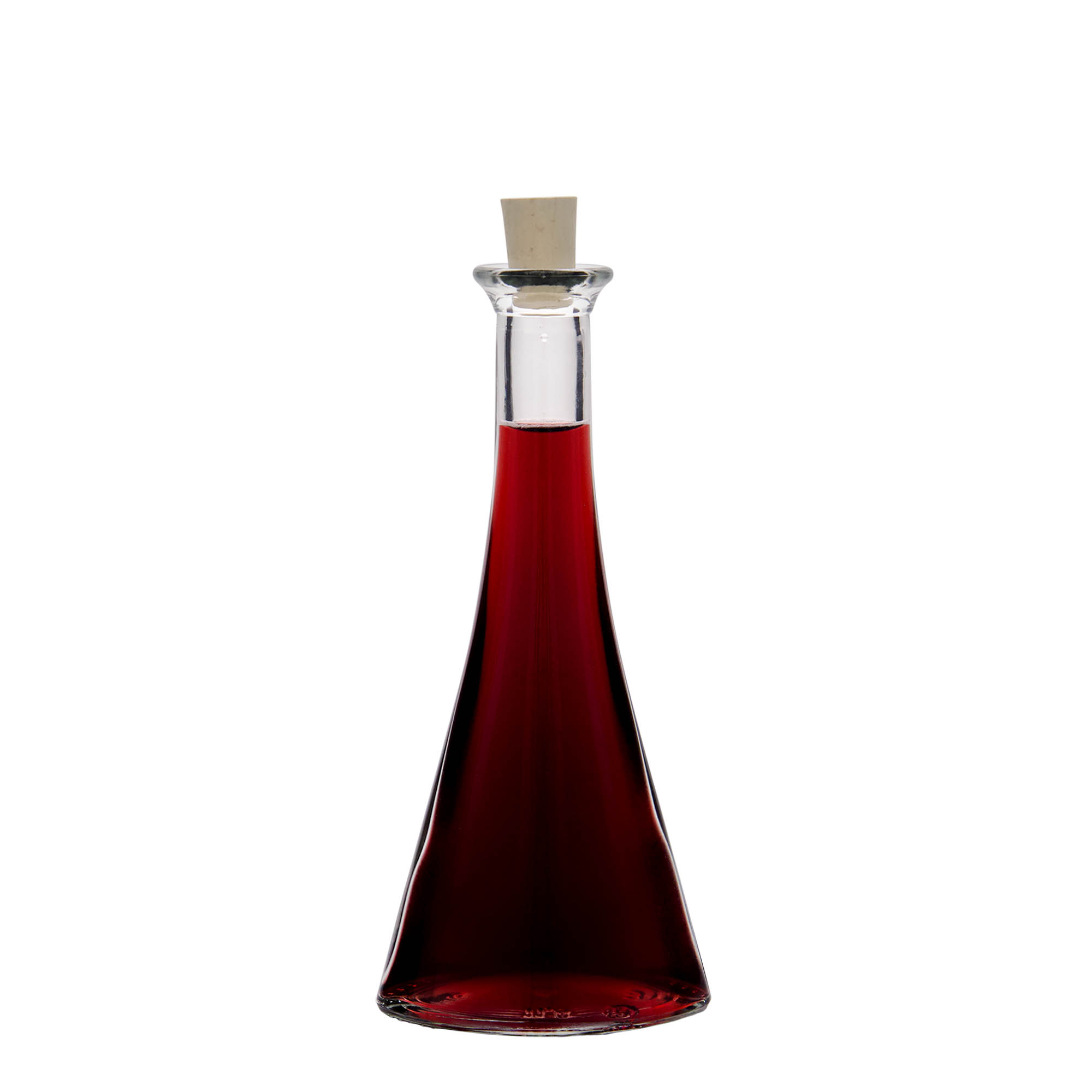 100 ml glasflaske 'Veronica', halvrund, åbning: kork