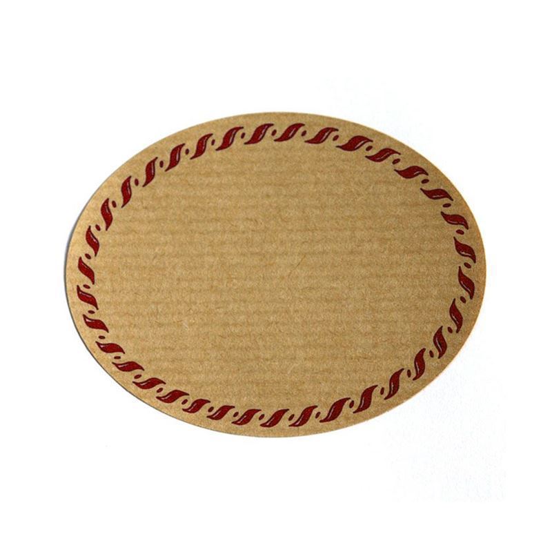 Naturetiket 'Snorrand', oval, papir, rødbrun