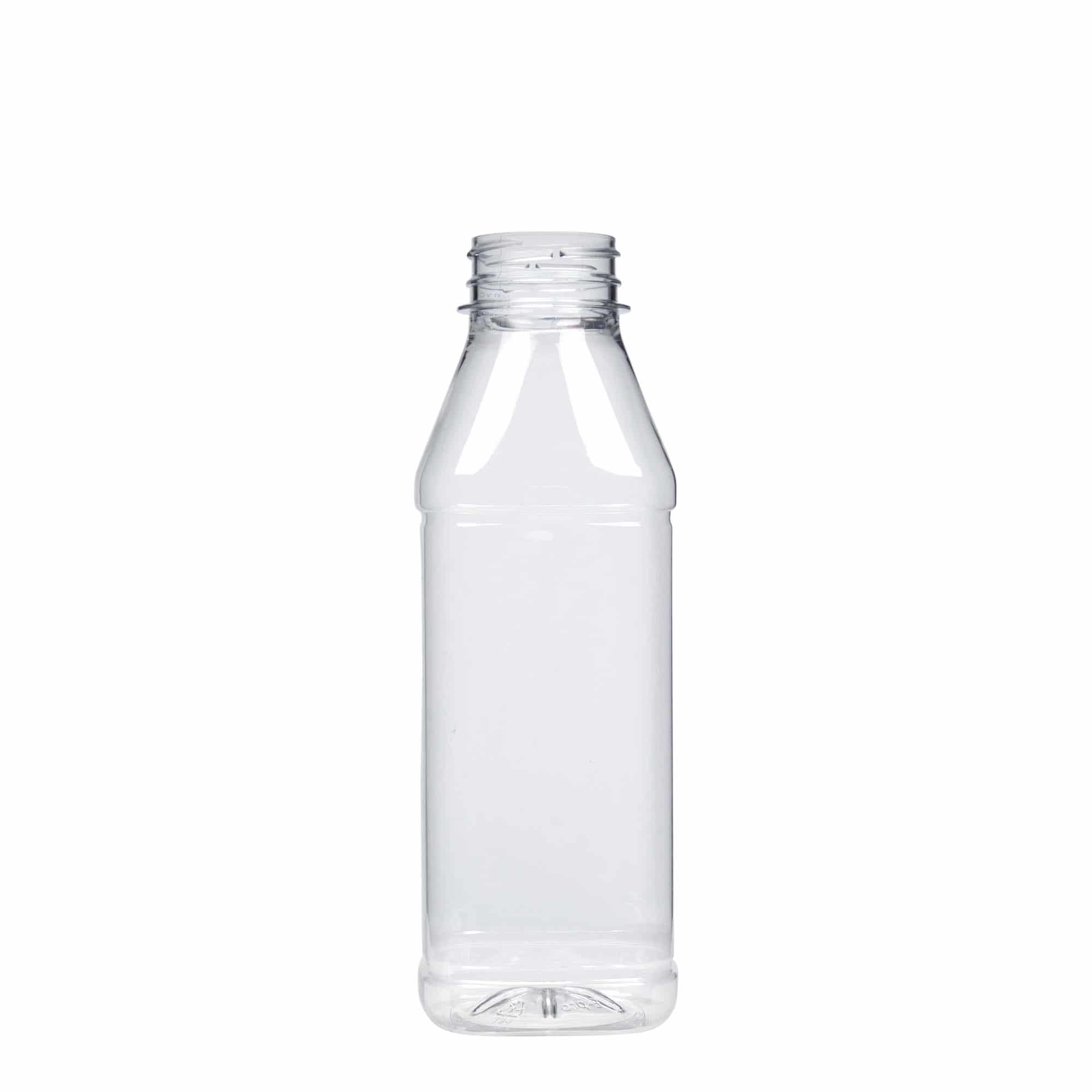 500 ml PET-flaske 'Milk and Juice Carré', kvadratisk, plast, åbning: 38 mm