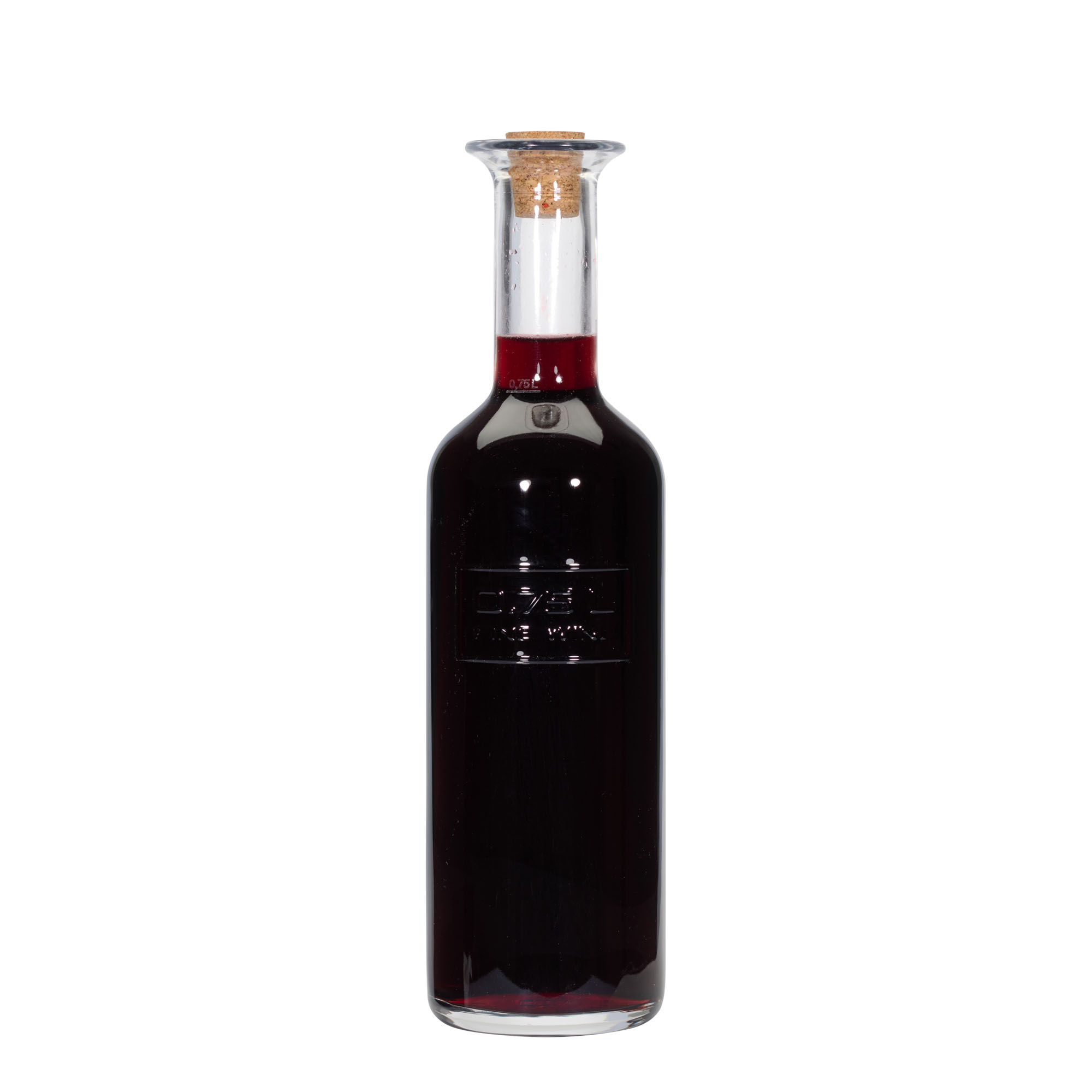 750 ml glasflaske 'Optima Fine Wine', åbning: kork