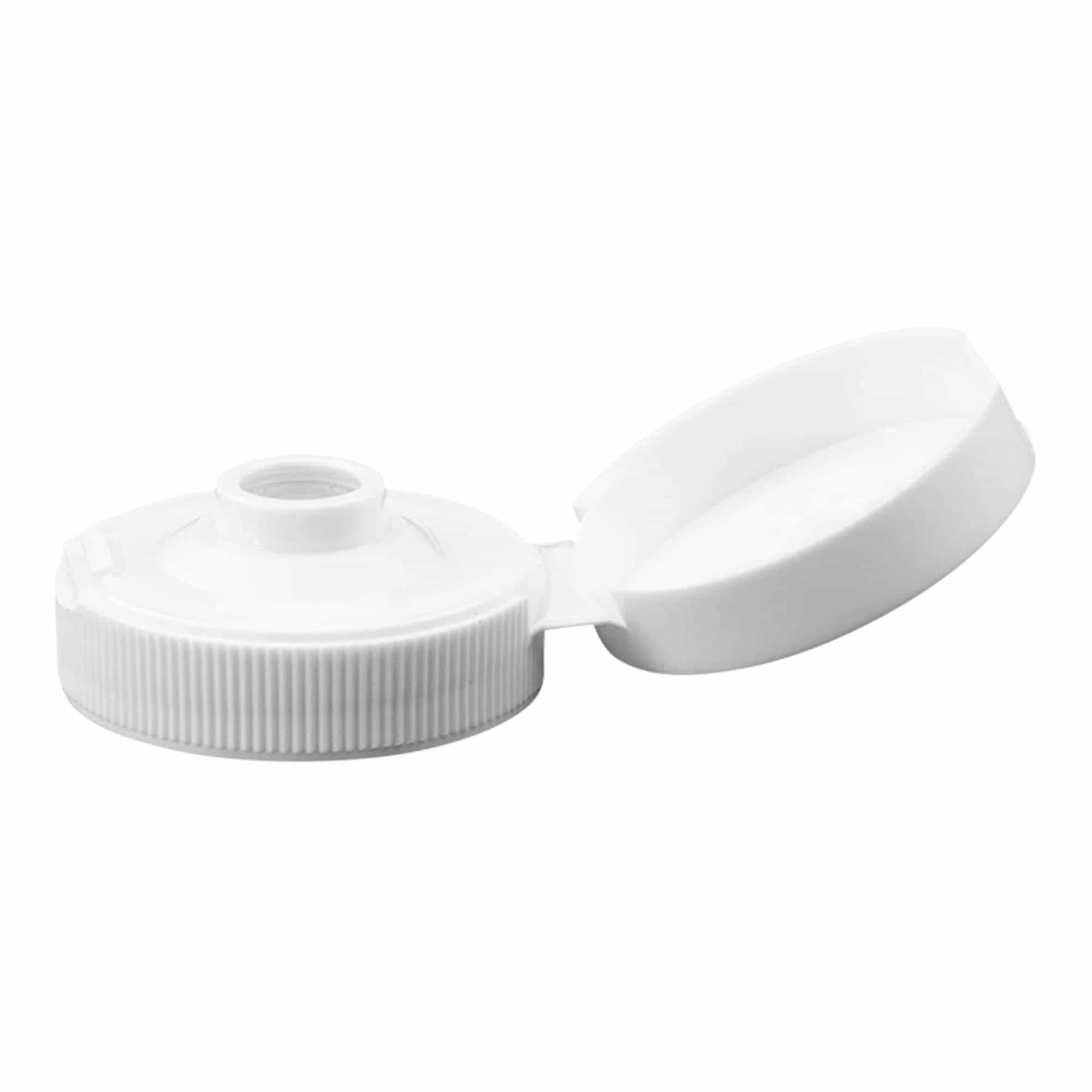 Skruelåg klaphængsel, PP-plast, hvid, til åbning: GPI 38/400