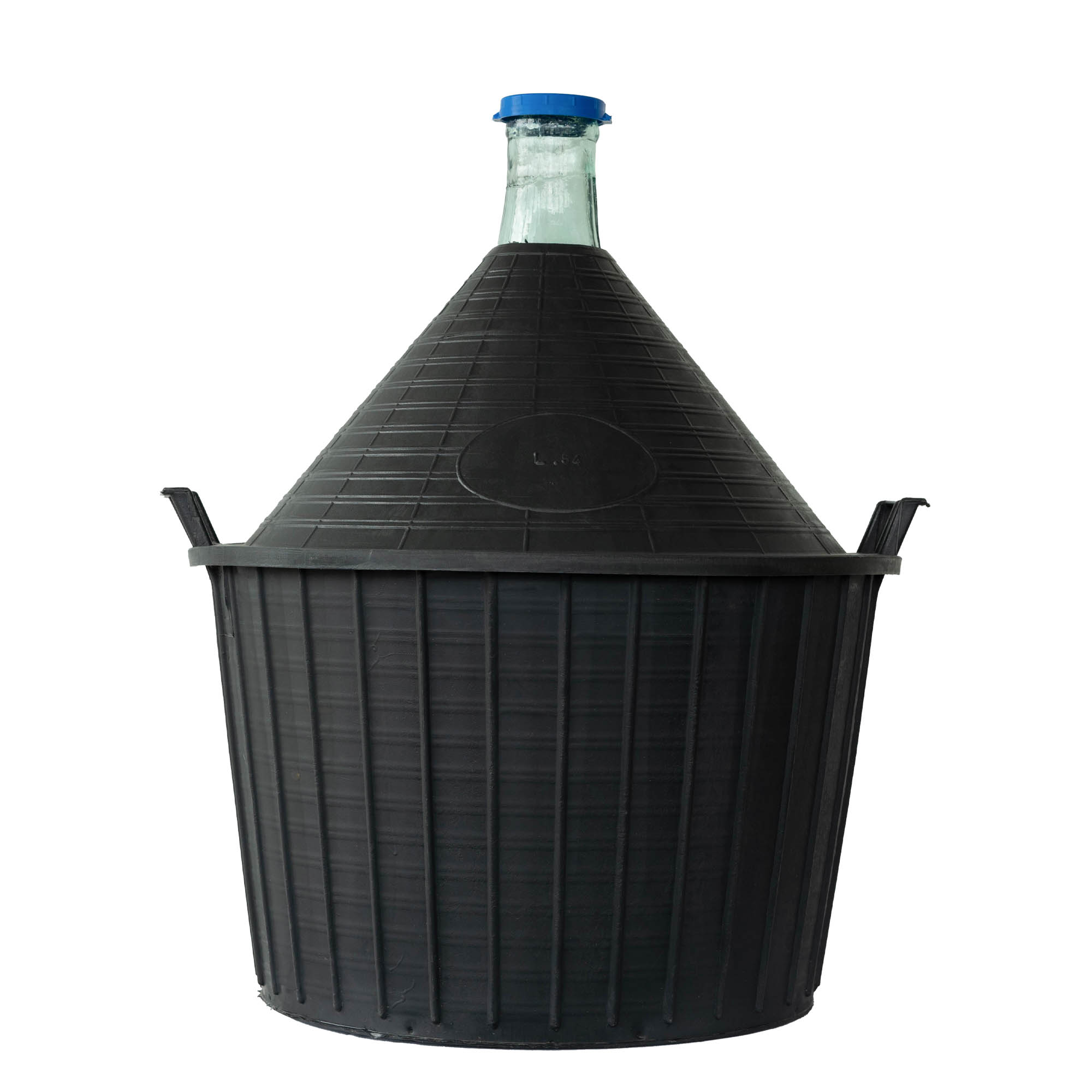 54 l ballonflaske med smal hals, glas, åbning: påklappeligt låg 54 l ballonflaske med smal hals, glas, åbning: påklappeligt låg