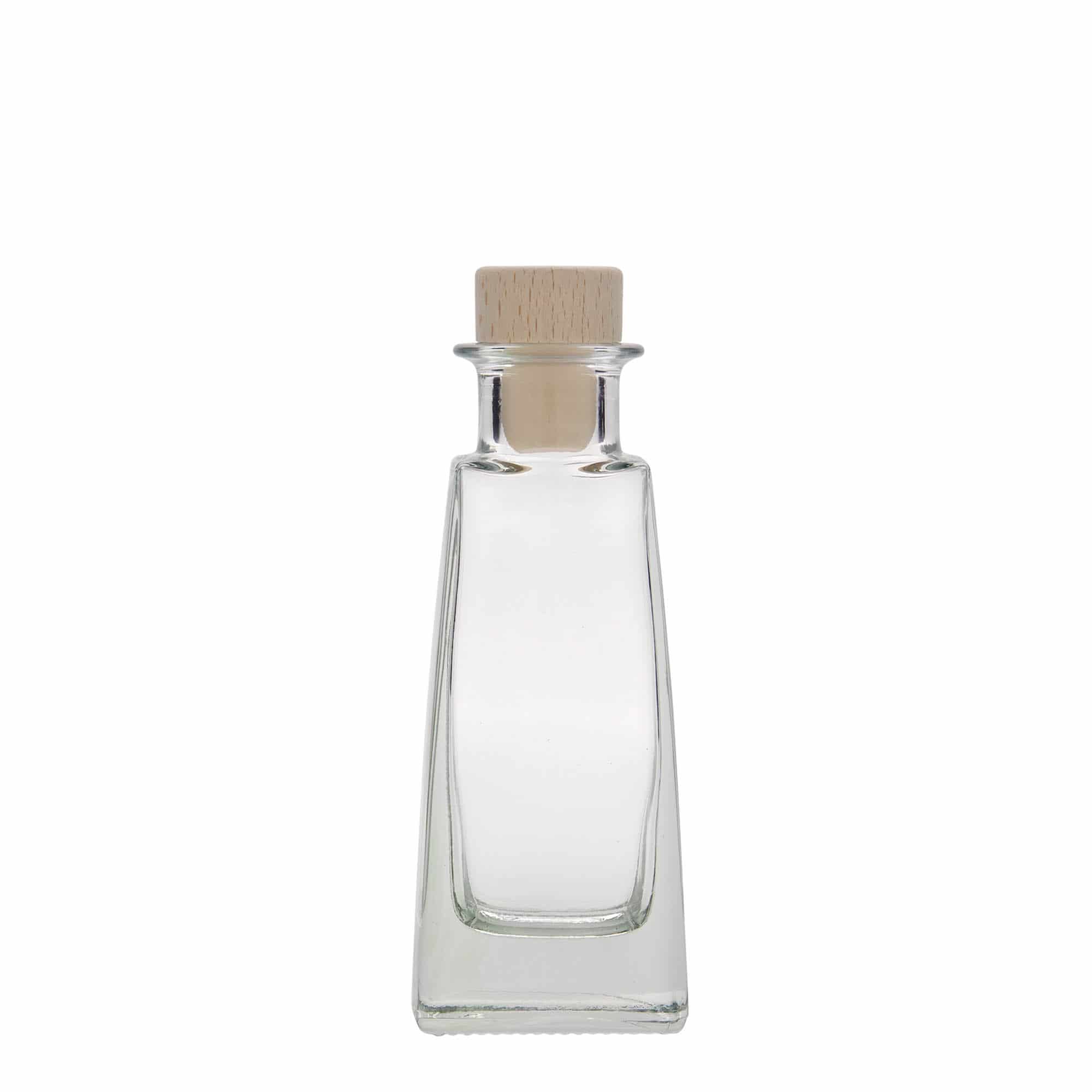 100 ml glasflaske 'Timmy', rektangulær, åbning: kork