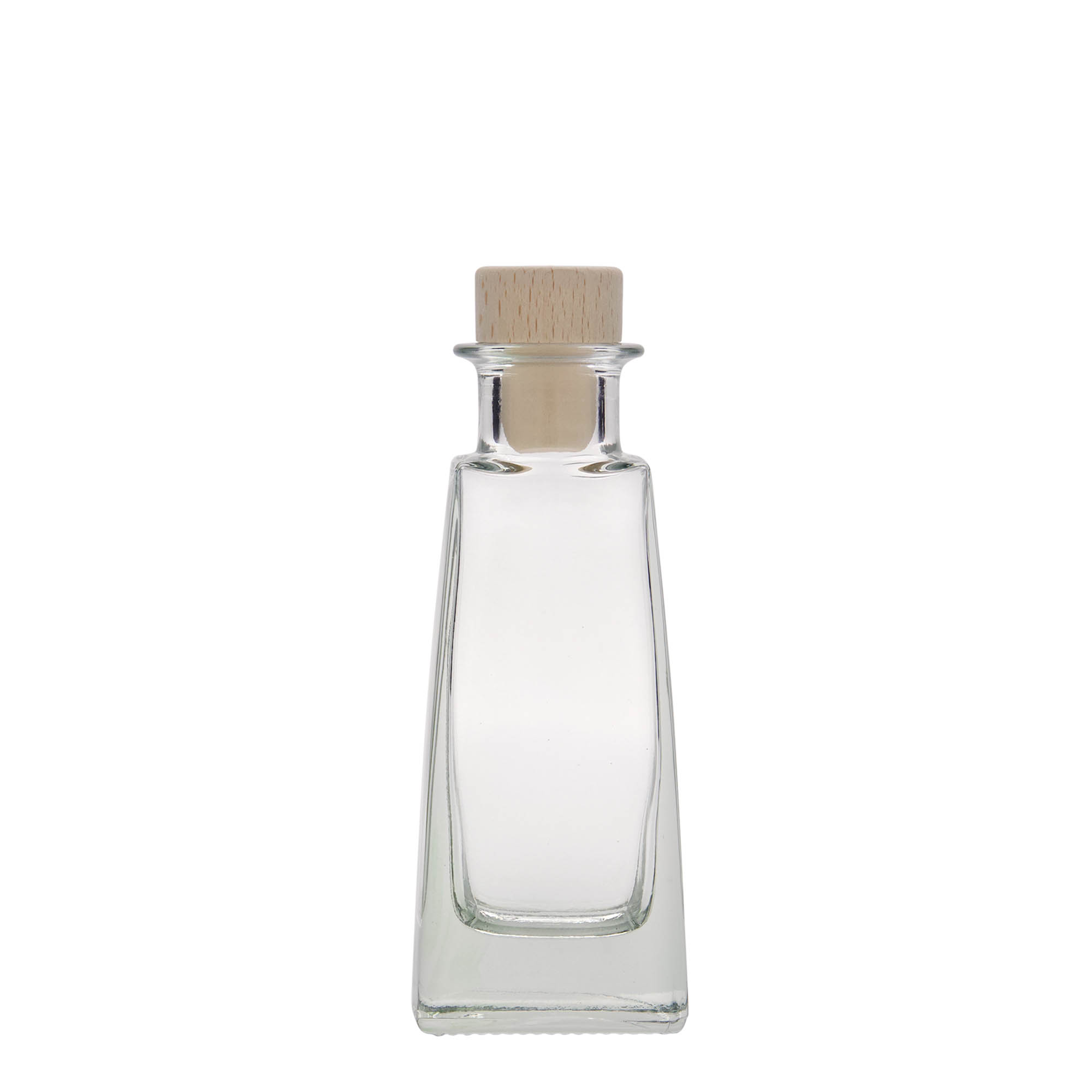 100 ml glasflaske 'Timmy', rektangulær, åbning: kork 100 ml glasflaske 'Timmy', rektangulær, åbning: kork