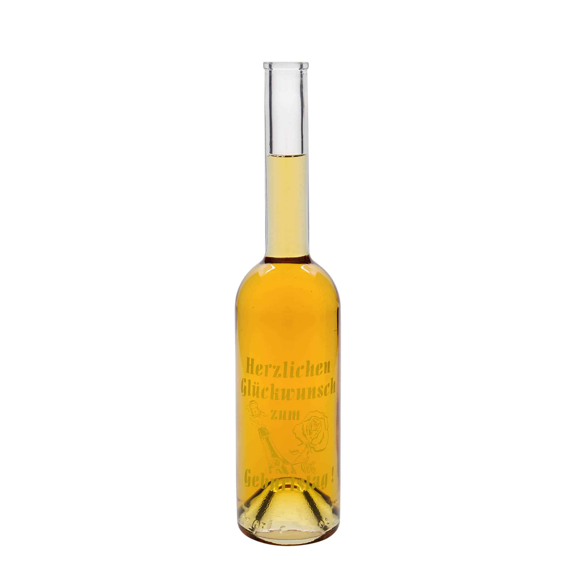 500 ml glasflaske 'Opera', motiv: Fødselsdagsflaske, åbning: Kork