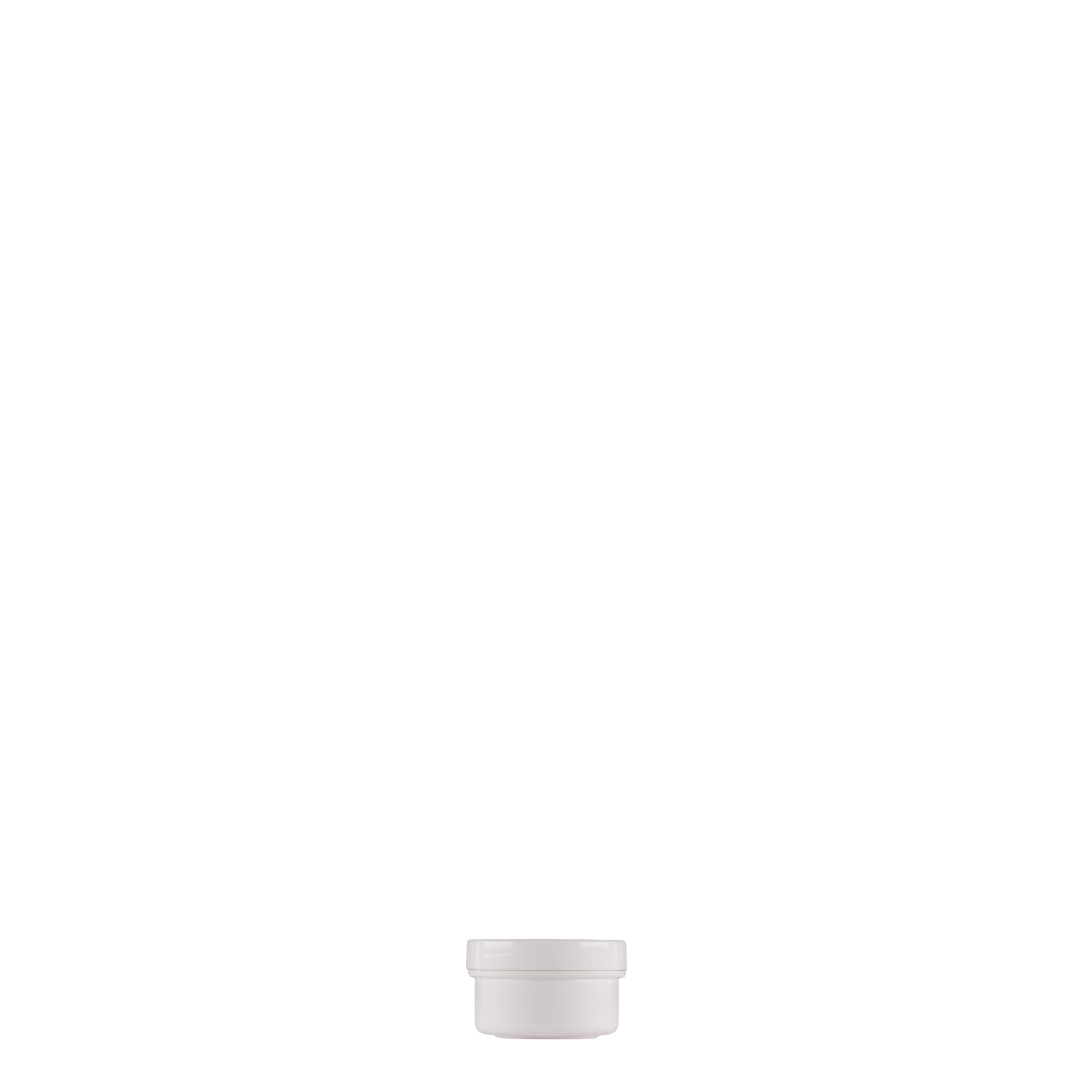 6 ml plastbeholder 'White Line', PP, hvid, åbning: skruelåg