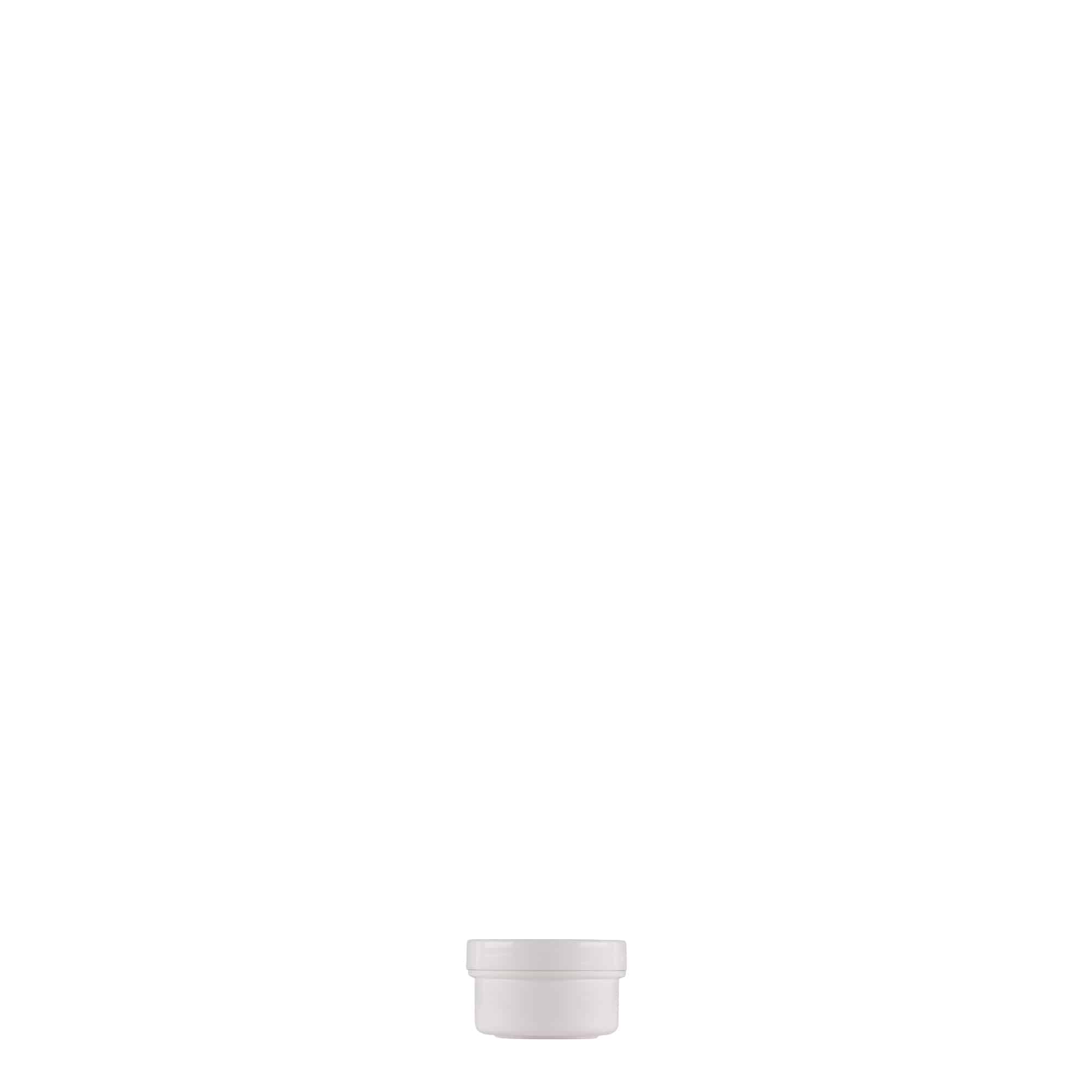 6 ml plastbeholder »White Line«, PP, hvid, åbning: skruelåg