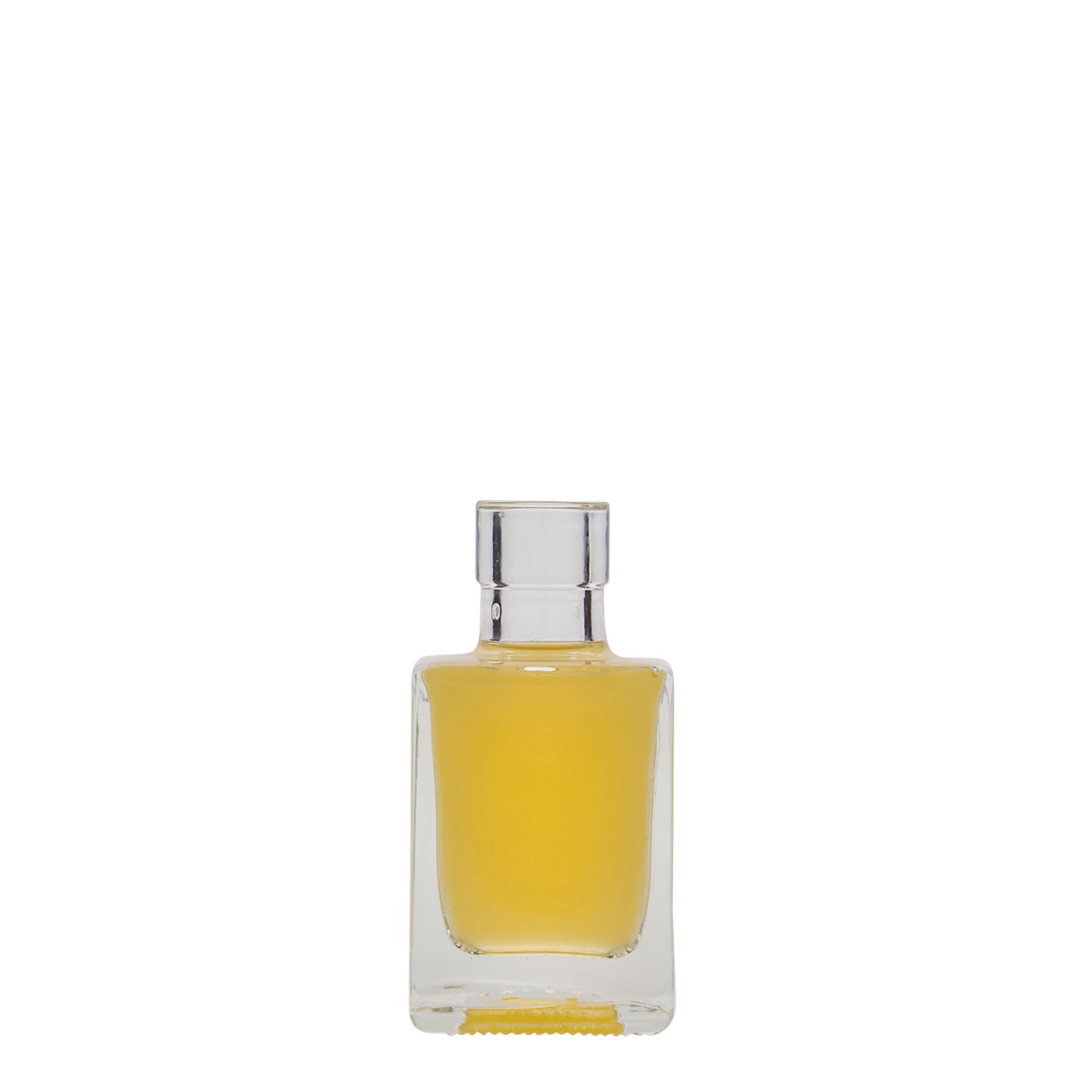 50 ml glasflaske 'Cube', firkantet, munding: kork