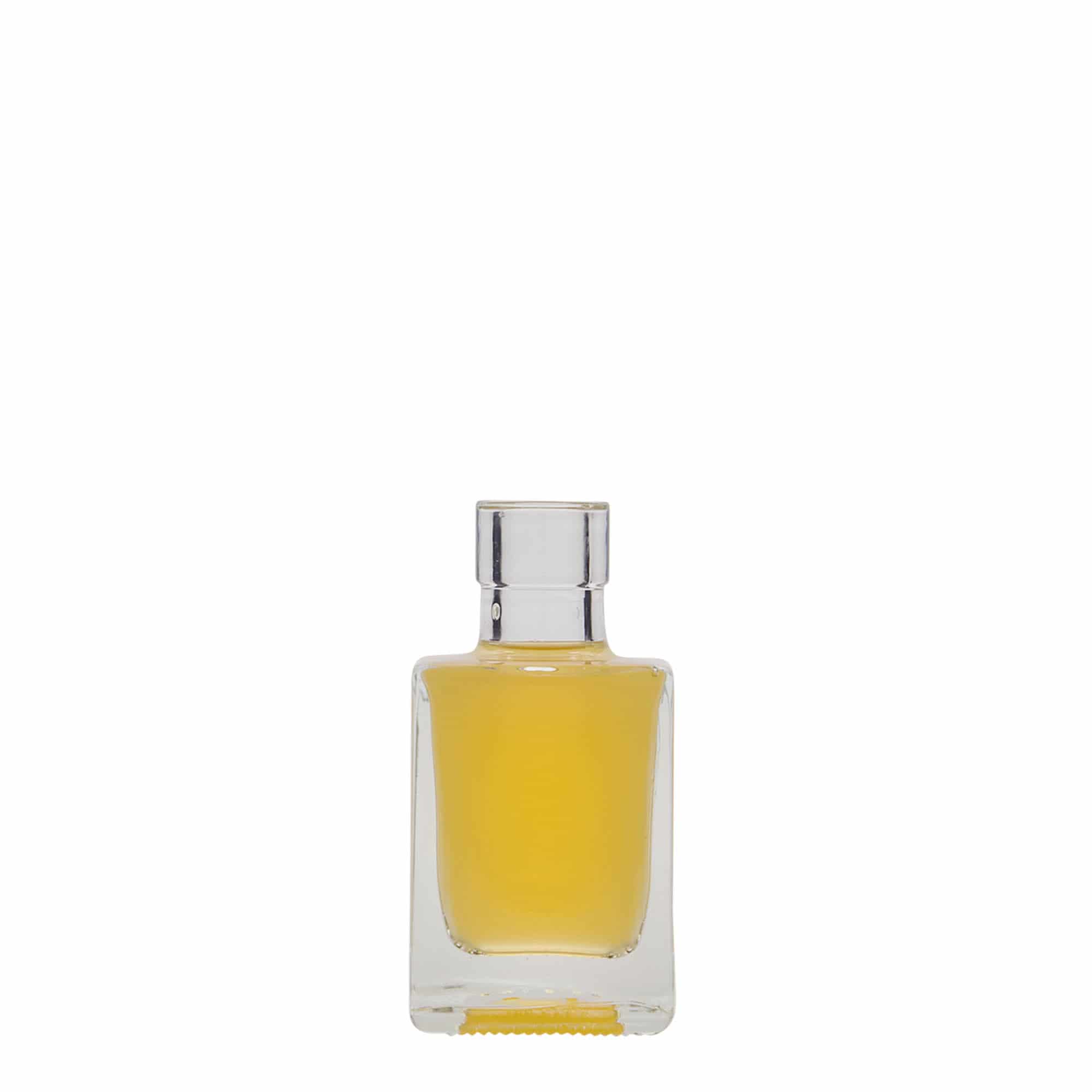 50 ml glasflaske 'Cube', firkantet, munding: kork