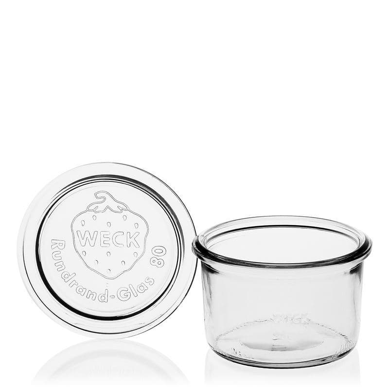 200 ml cylindrisk WECK-sylteglas, åbning: Rund kant