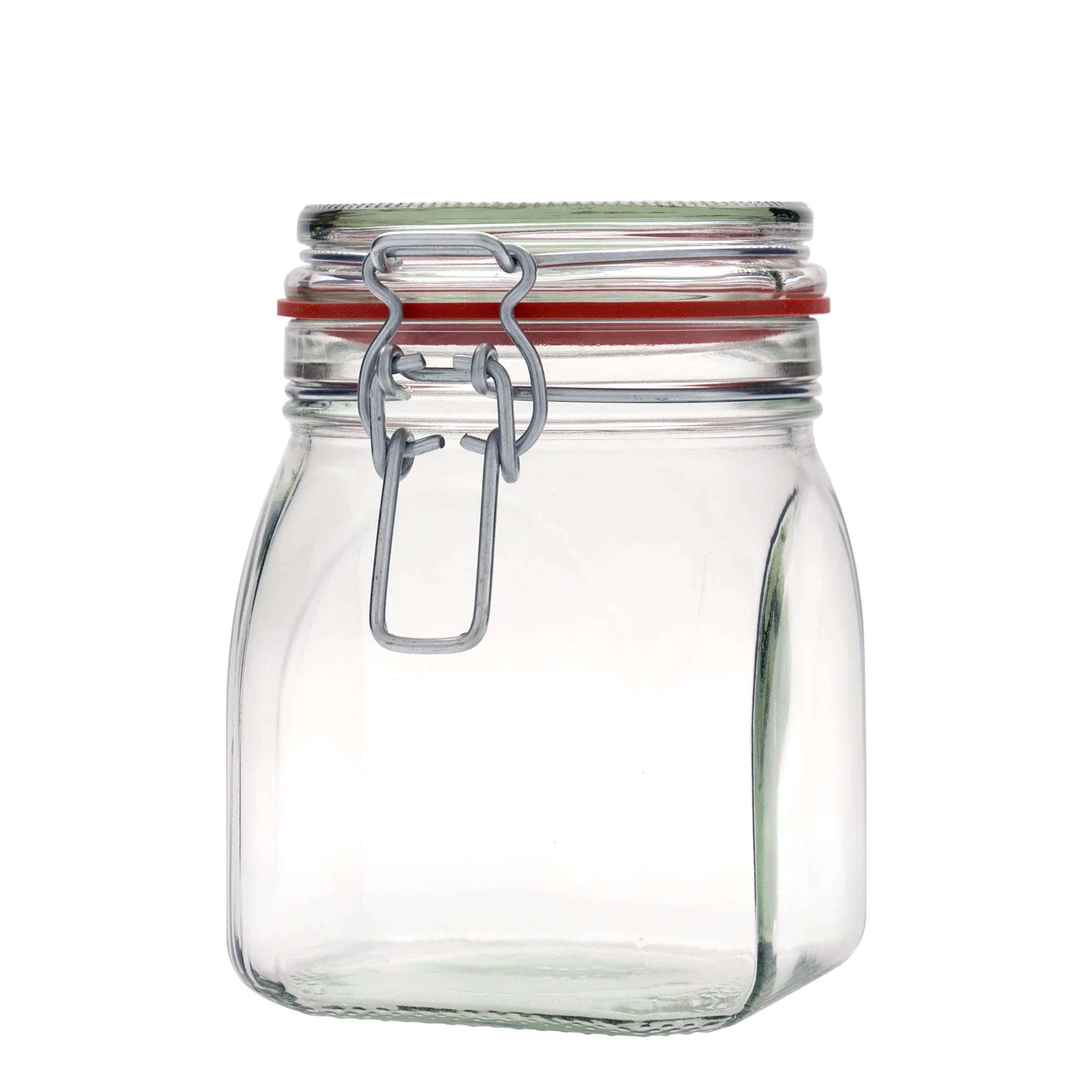 900 ml patentglas, kvadratisk, åbning: Patentlåg