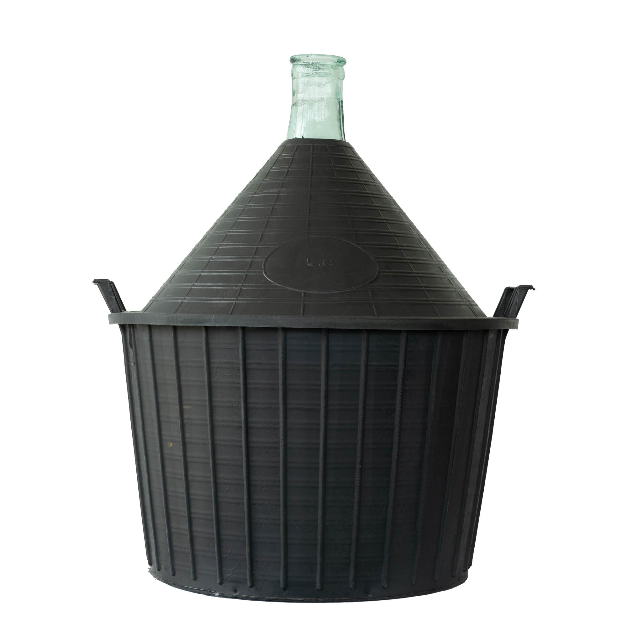 54 l ballonflaske med smal hals, glas, åbning: påklappeligt låg 54 l ballonflaske med smal hals, glas, åbning: påklappeligt låg
