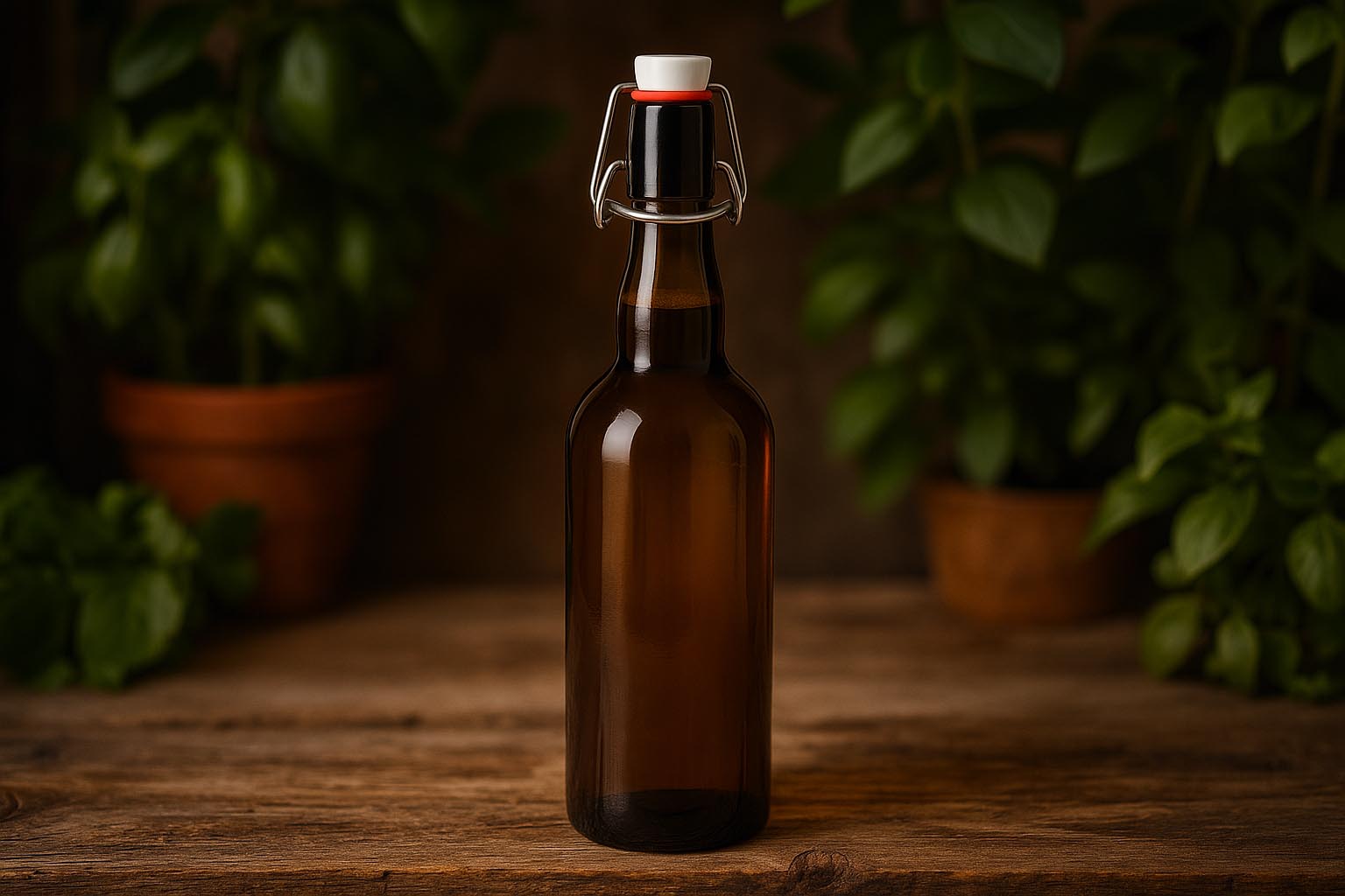 750 ml ølflaske Belgien, glas, åbning: patentprop