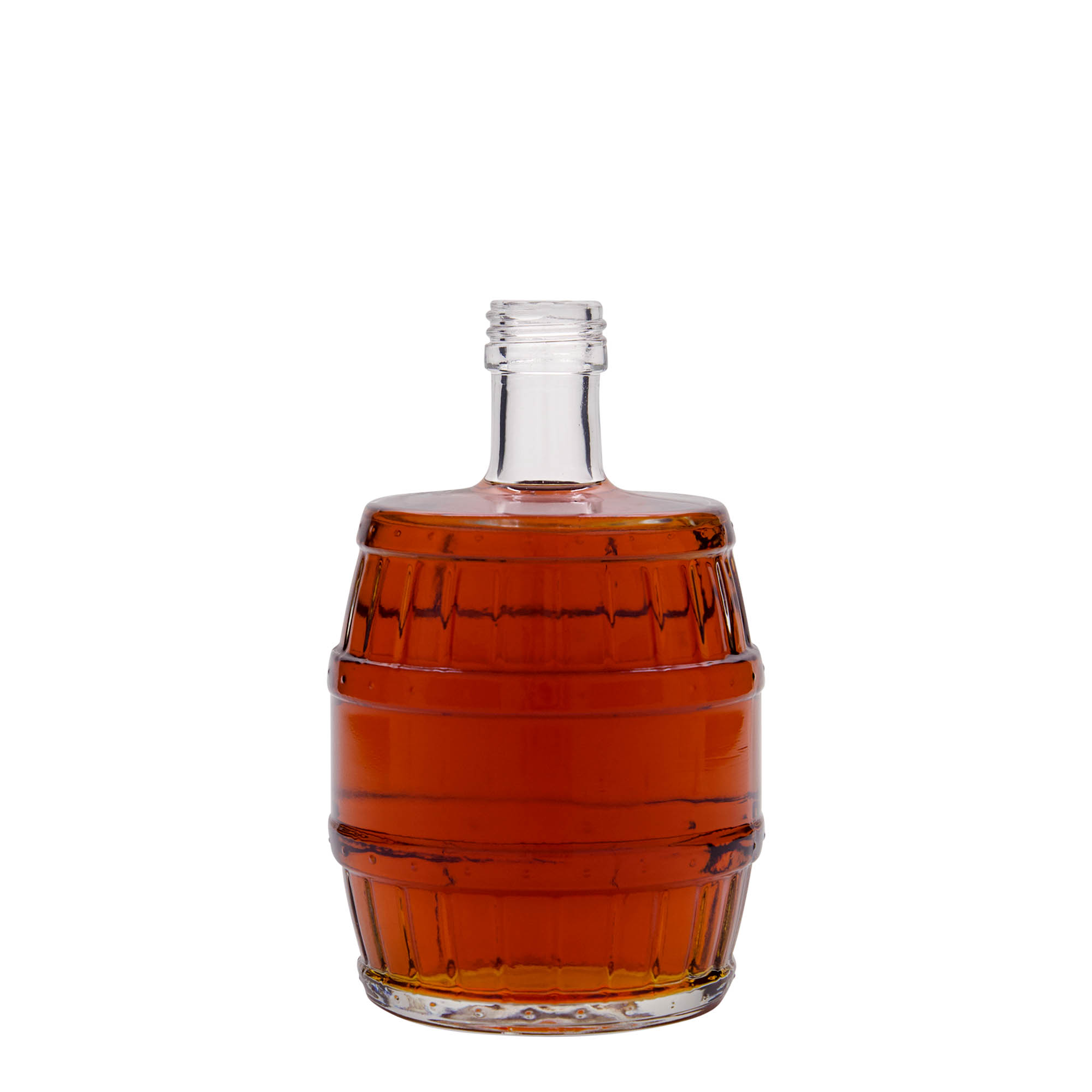 500 ml glasflaske 'tønde', åbning: PP 28 500 ml glasflaske 'tønde', åbning: PP 28