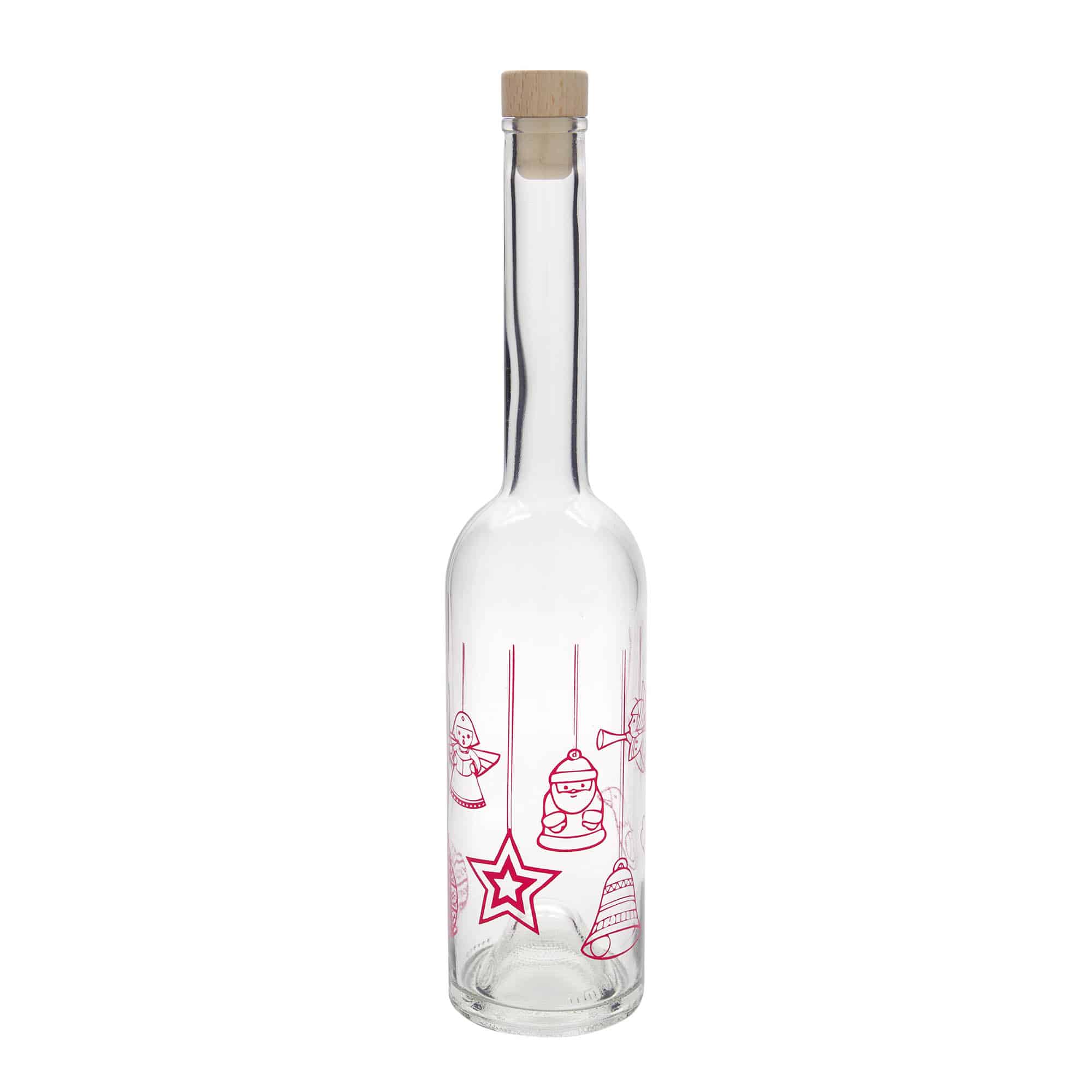500 ml glasflaske 'Opera', motiv: stjerner, åbning: kork