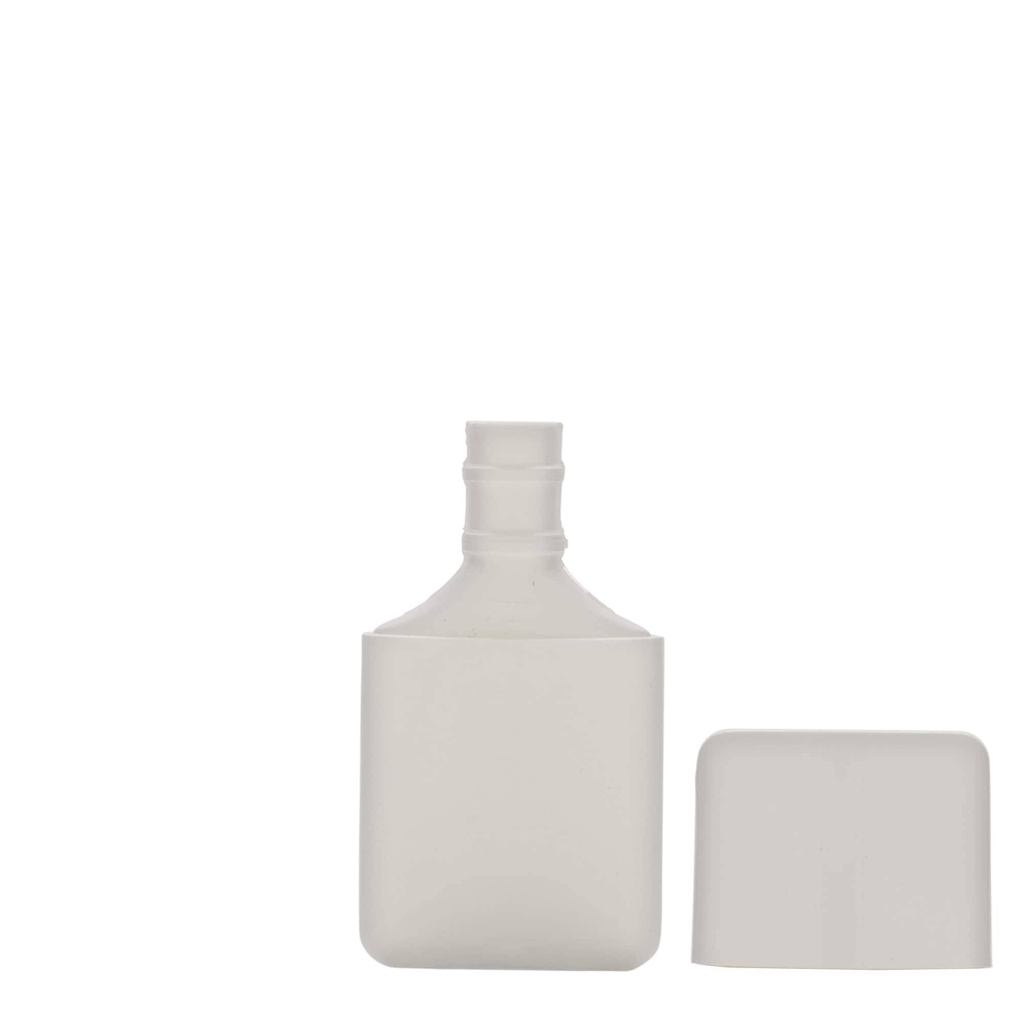 30 ml tubeflaske, oval, HDPE-plast, hvid, åbning: Skruelåg
