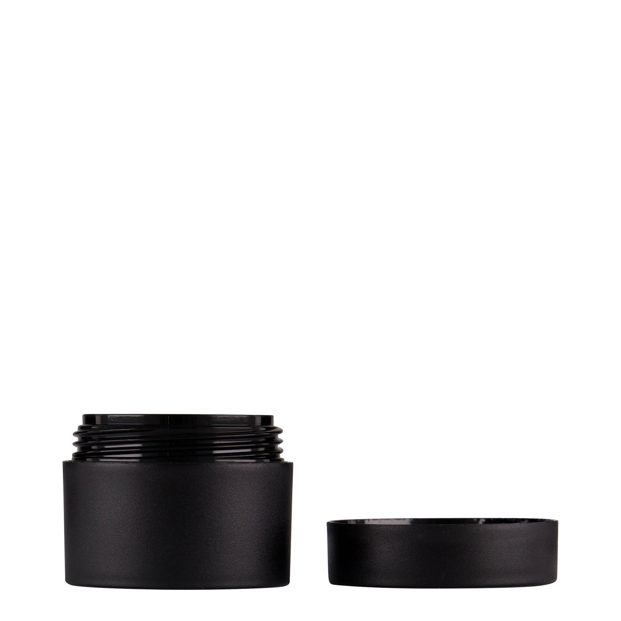 15 ml plastdåse 'Antonella', PP, sort, åbning: skruelåg