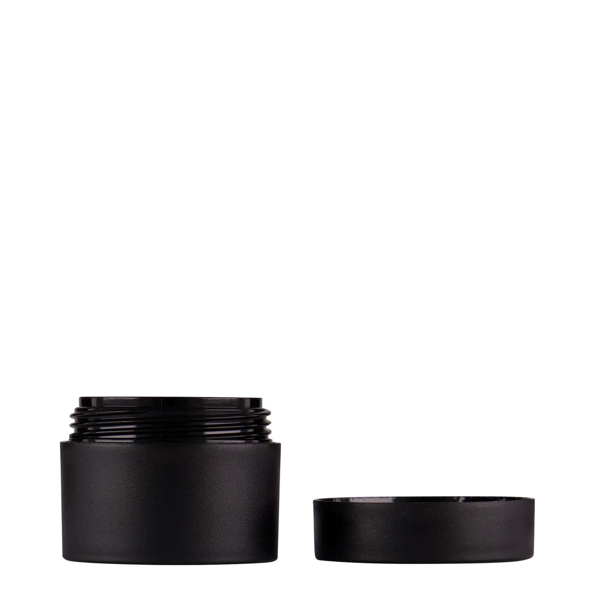 15 ml plastdåse 'Antonella', PP, sort, åbning: skruelåg