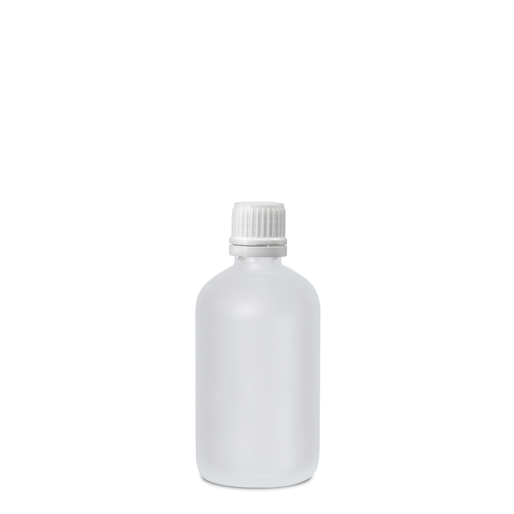 100 ml medicinflaske, glas, frostet, munding: DIN 18 100 ml medicinflaske, glas, frostet, munding: DIN 18