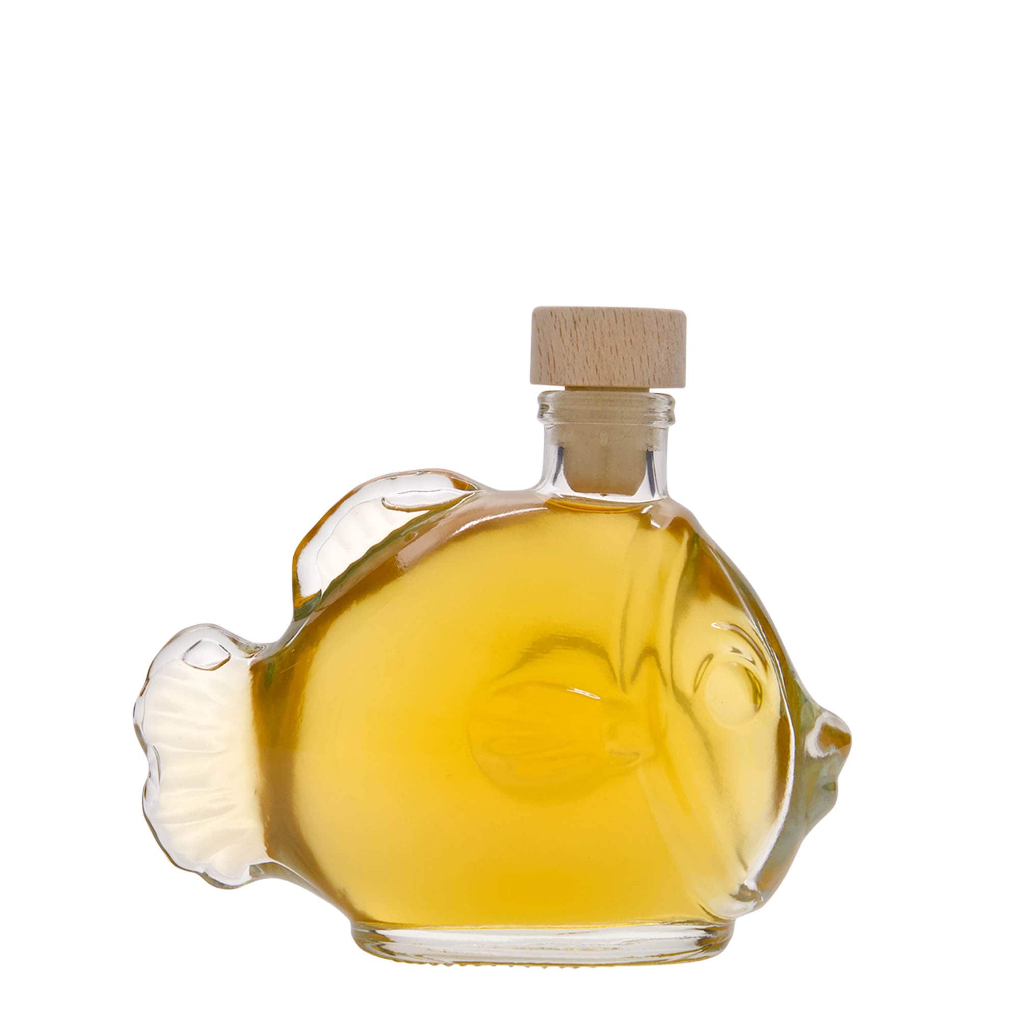 200 ml glasflaske 'Fisk', åbning: kork