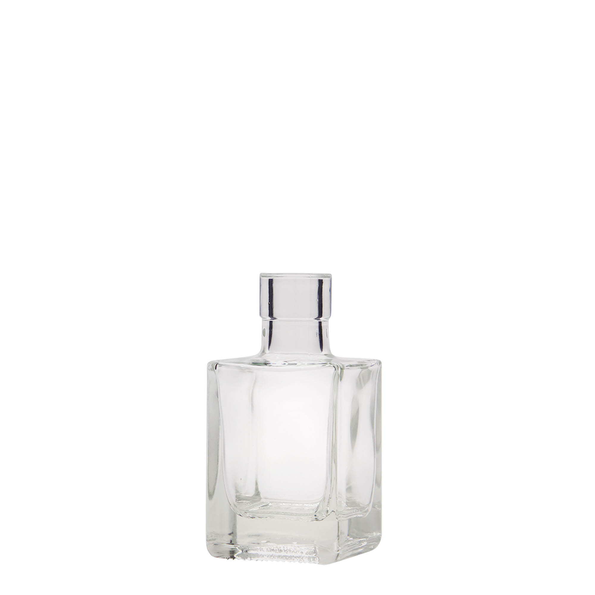 50 ml glasflaske 'Cube', firkantet, munding: kork