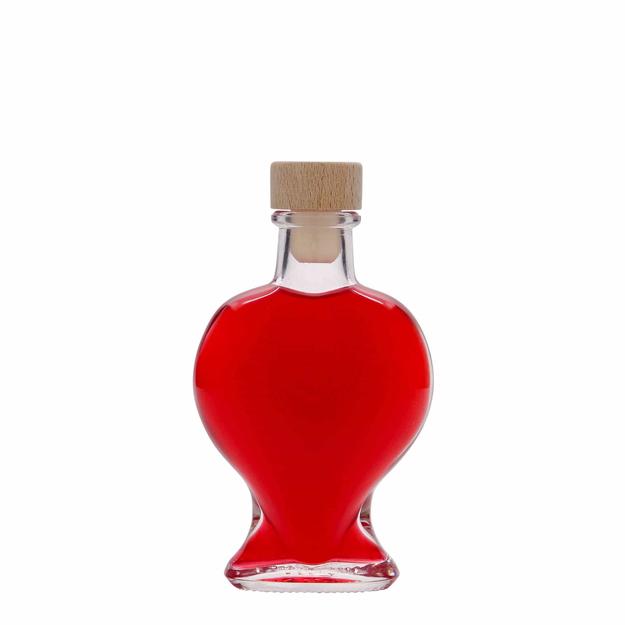 100 ml glasflaske 'Hjerte', åbning: Kork