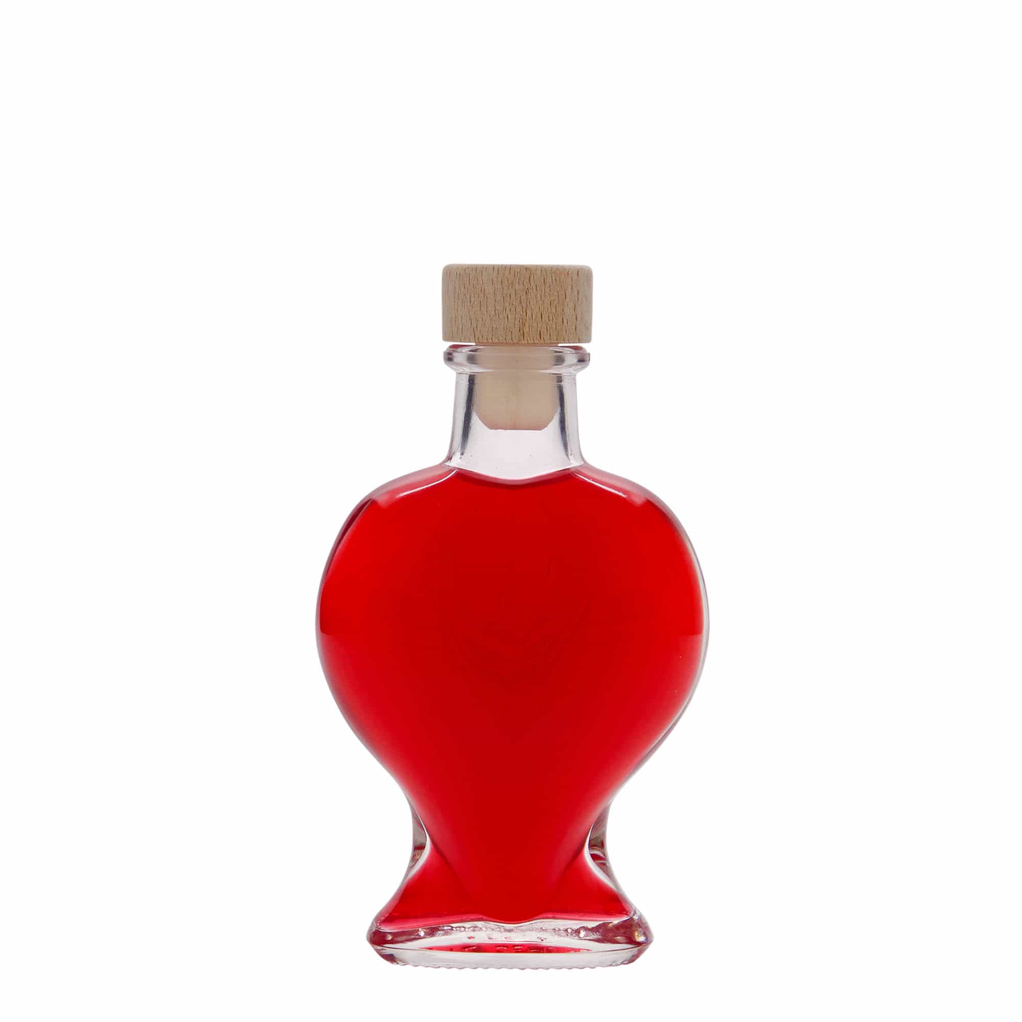 100 ml glasflaske 'Hjerte', åbning: Kork