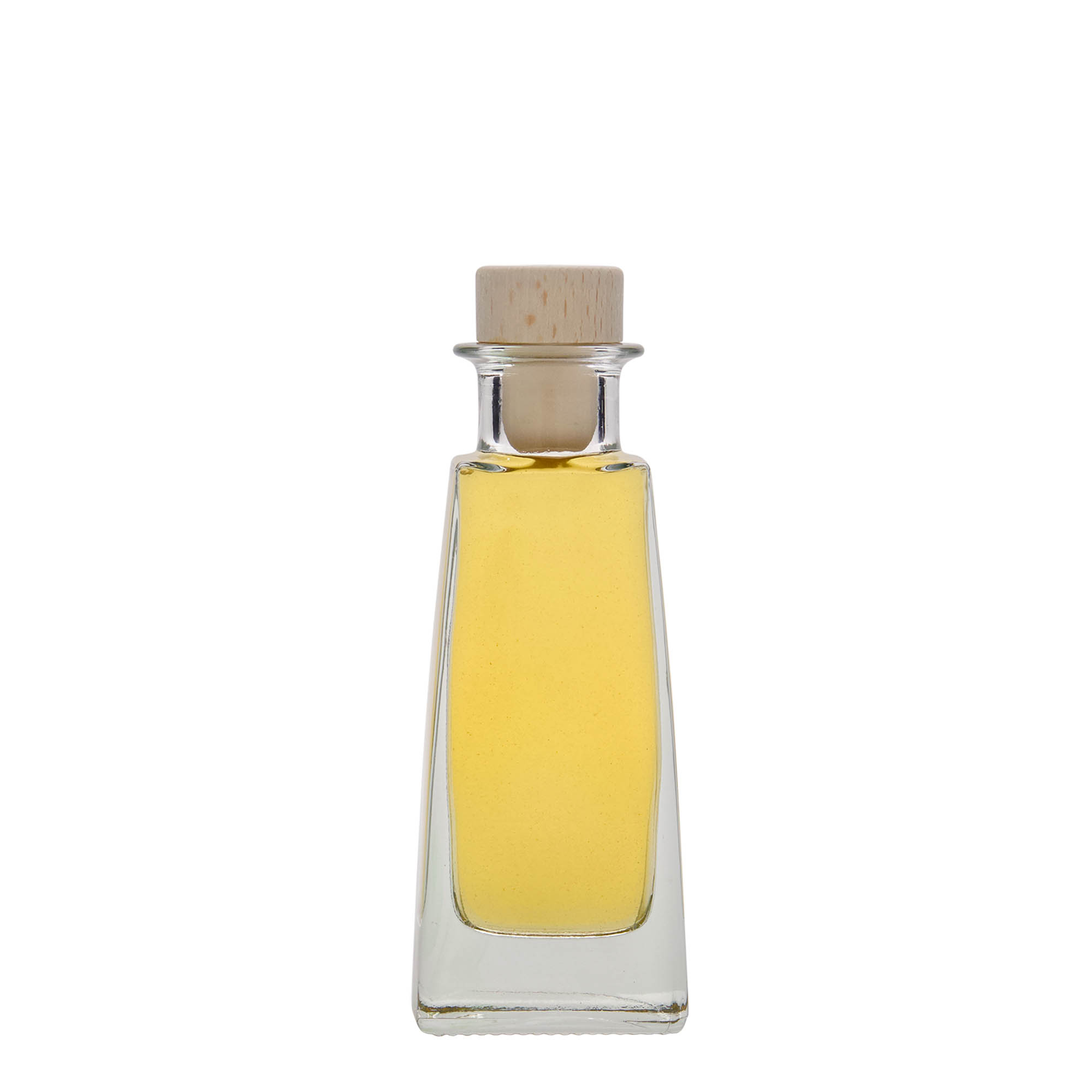 100 ml glasflaske 'Timmy', rektangulær, åbning: kork 100 ml glasflaske 'Timmy', rektangulær, åbning: kork